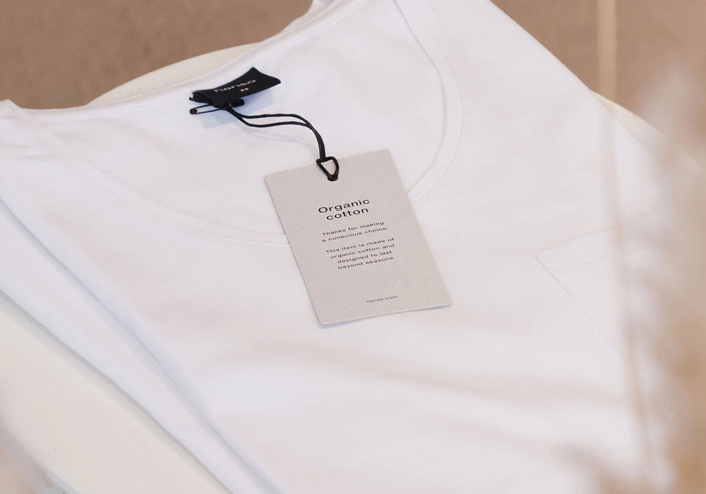 Nanso white t-shirt with organic cotton label