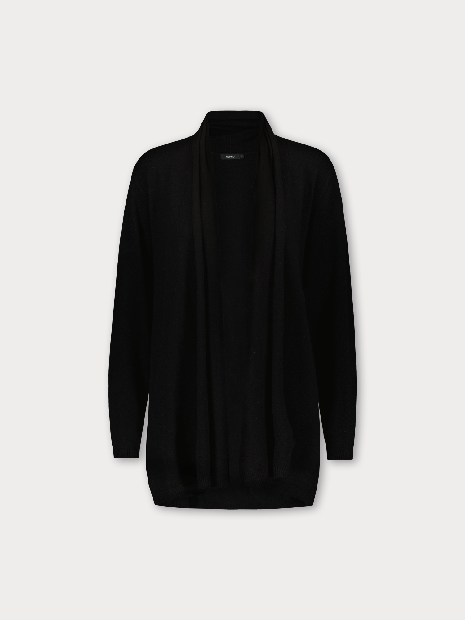 Nanso women's classic knitted Villis cardigan in a fine, luxurious merino wool and cotton blend, product picture from the front.