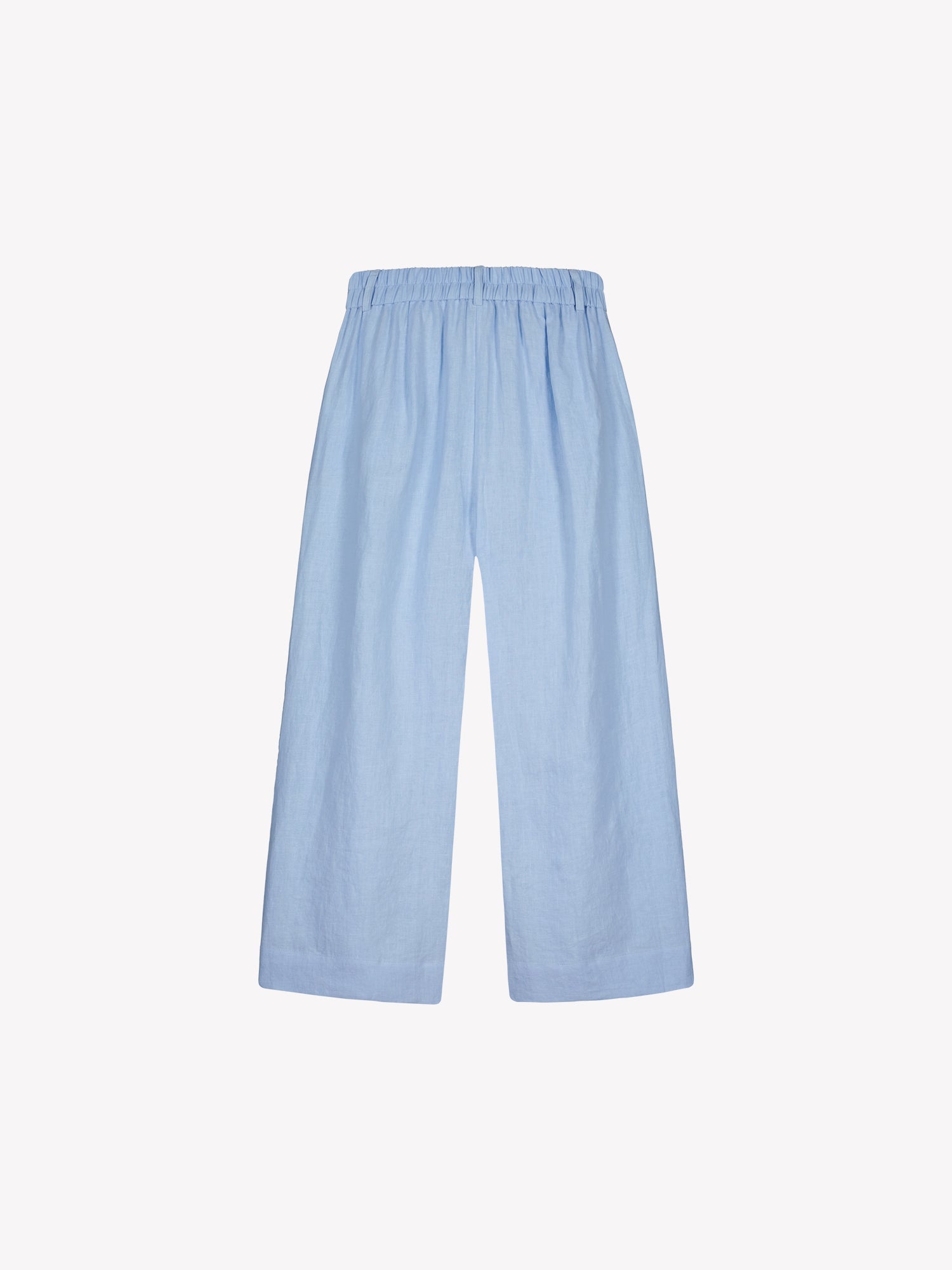 Nanso SAARI linen culottes with elasticated waist and side pockets in a sophisticated light blue shade in a product picture