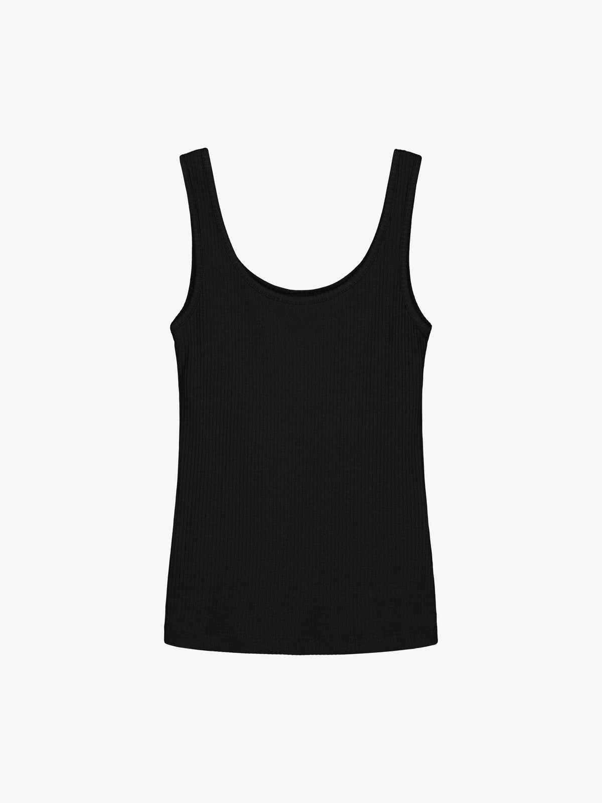 Nanso women's Heila ribbed top in black in a product picture
