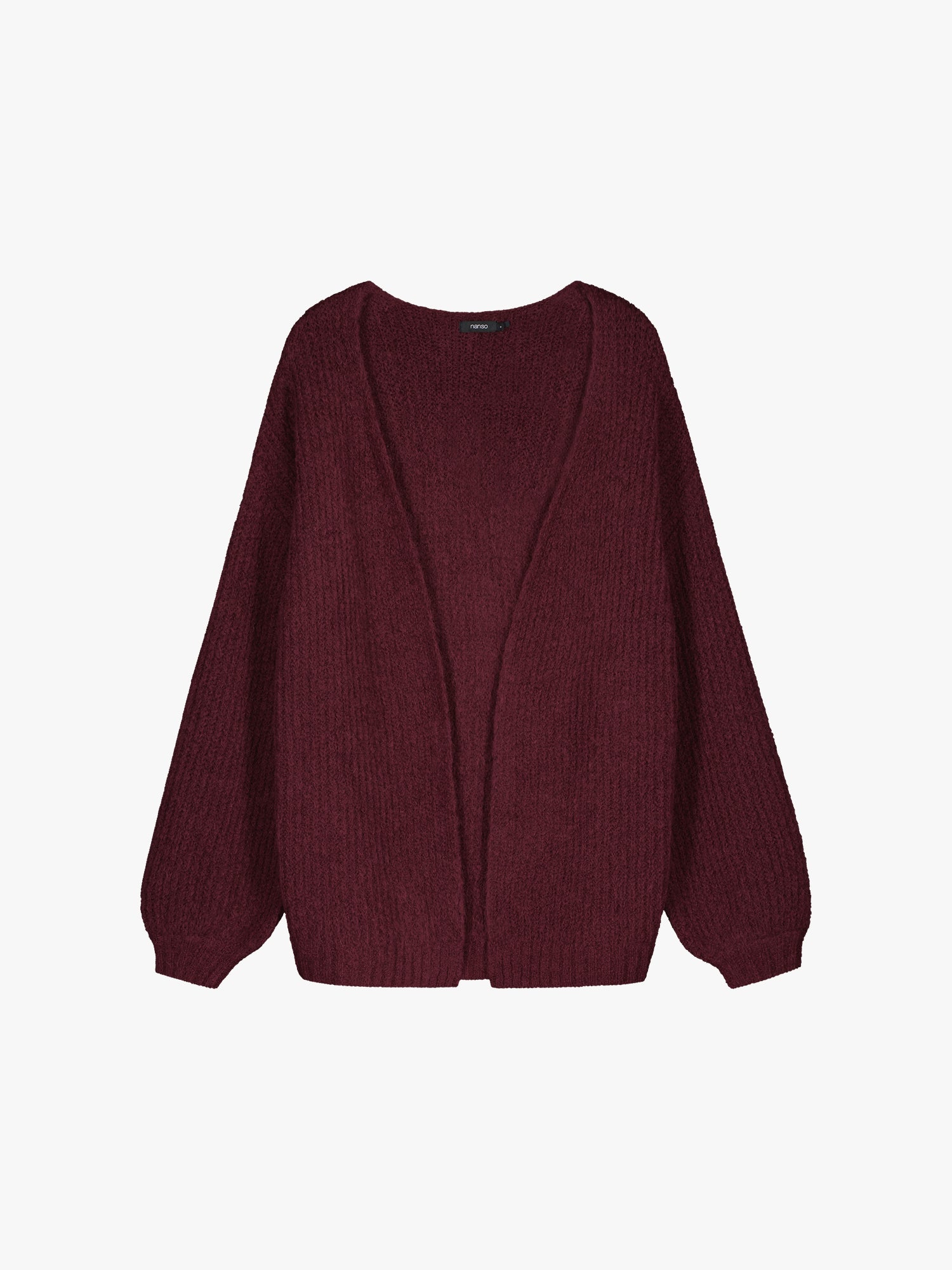 Nanso women's long-sleeved KARAMELLI Cardigan in wine red shade product picture