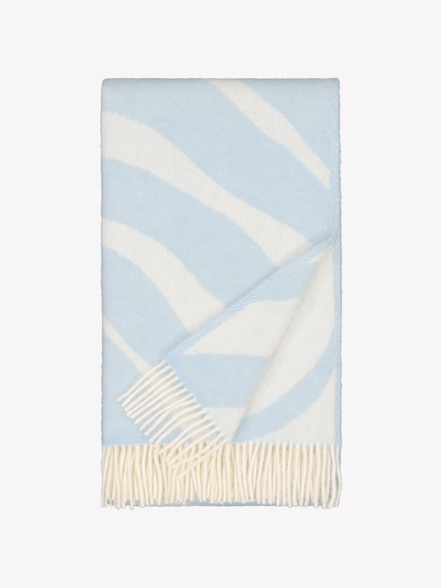 SYLI Wool Blanket, crafted from 100% new, virgin wool in a stylish light blue design in a product picture