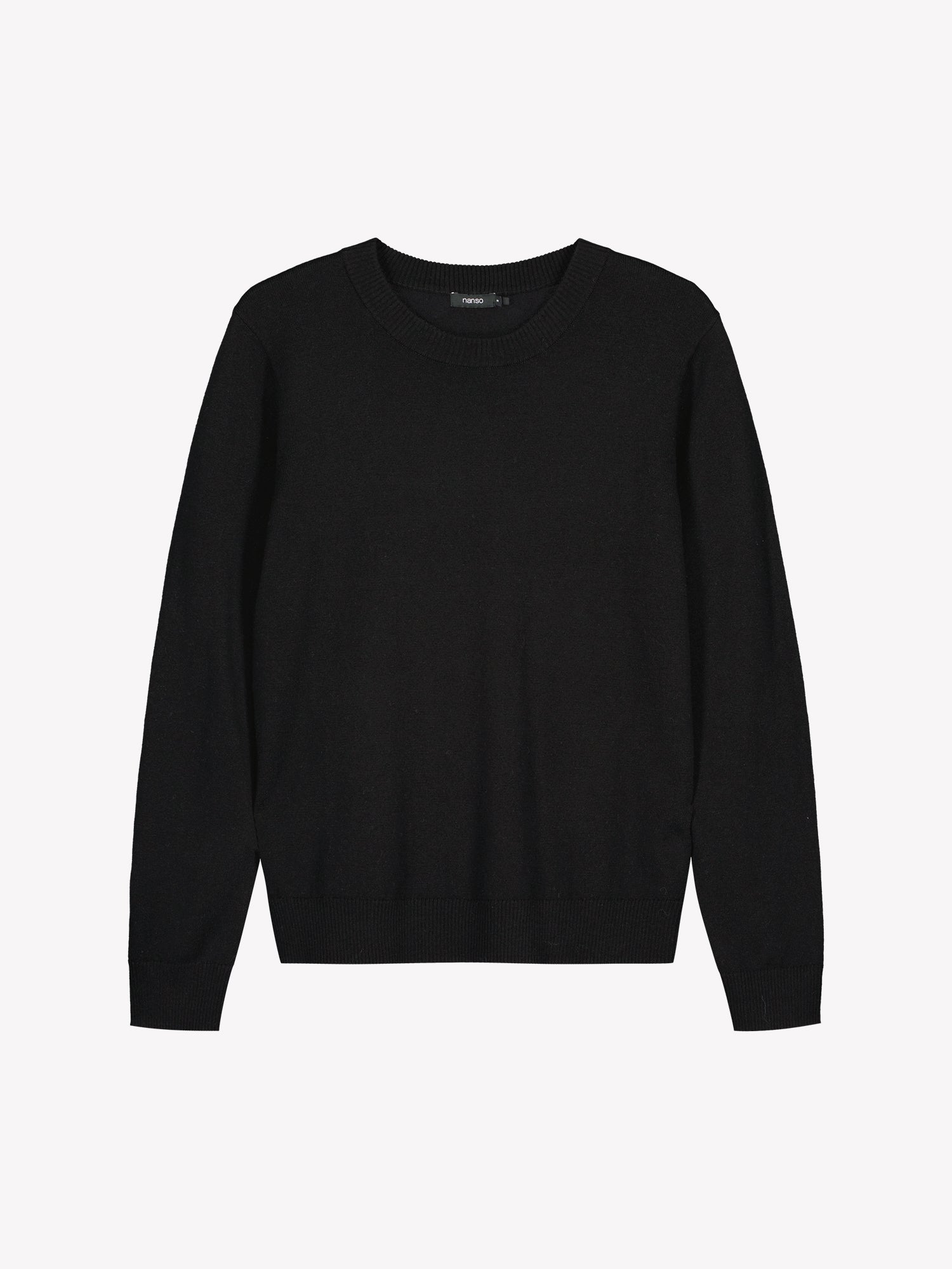 Nanso women´s beautiful black Villis knit sweater with long sleeves, in product image.