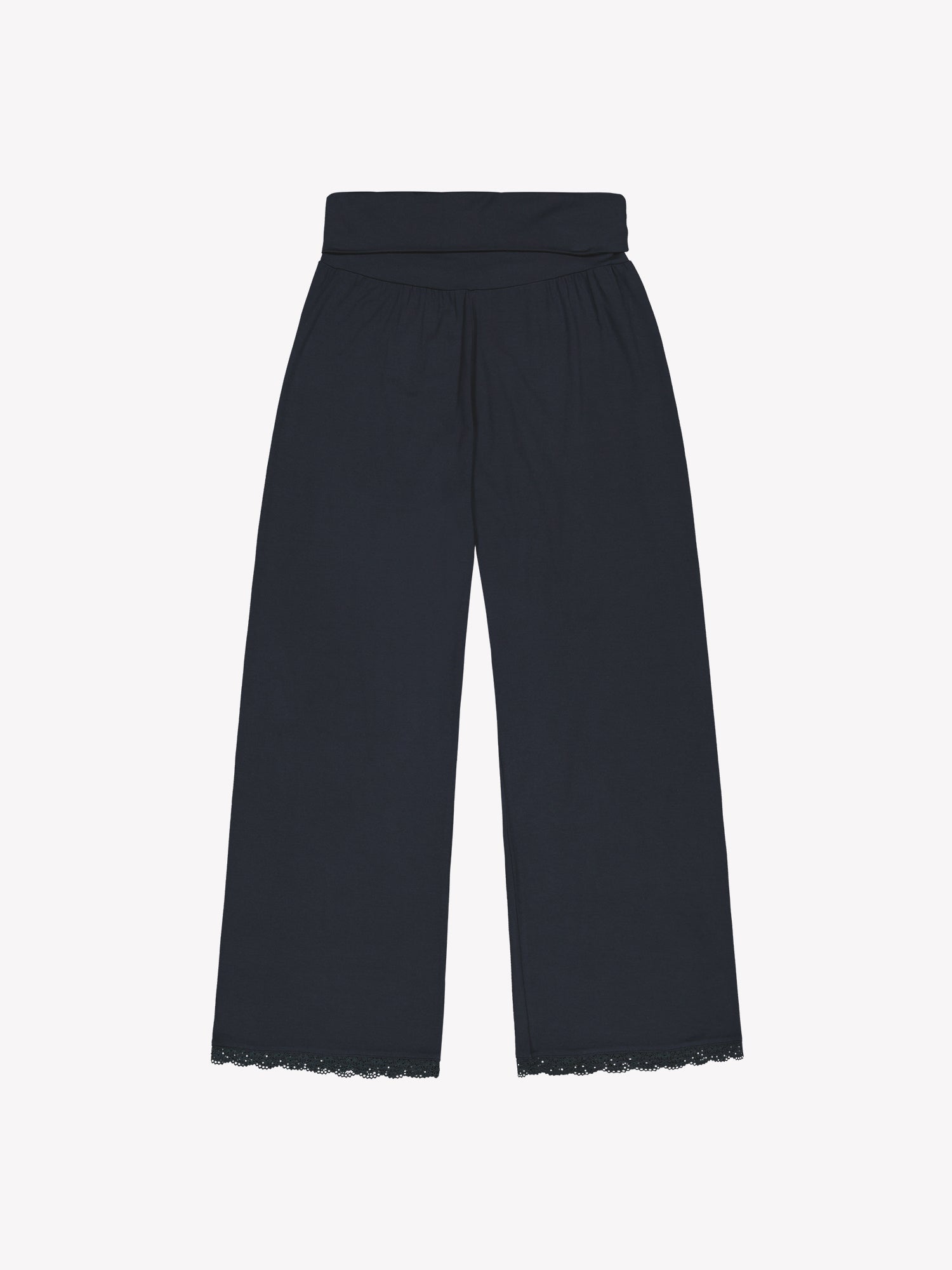 The dark blue Pitsi pants in a product picture.