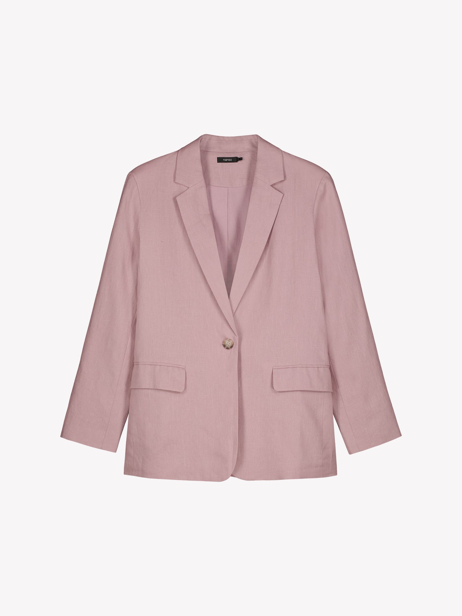 Nanso women's Arles lilac linen blazer in a product picture.