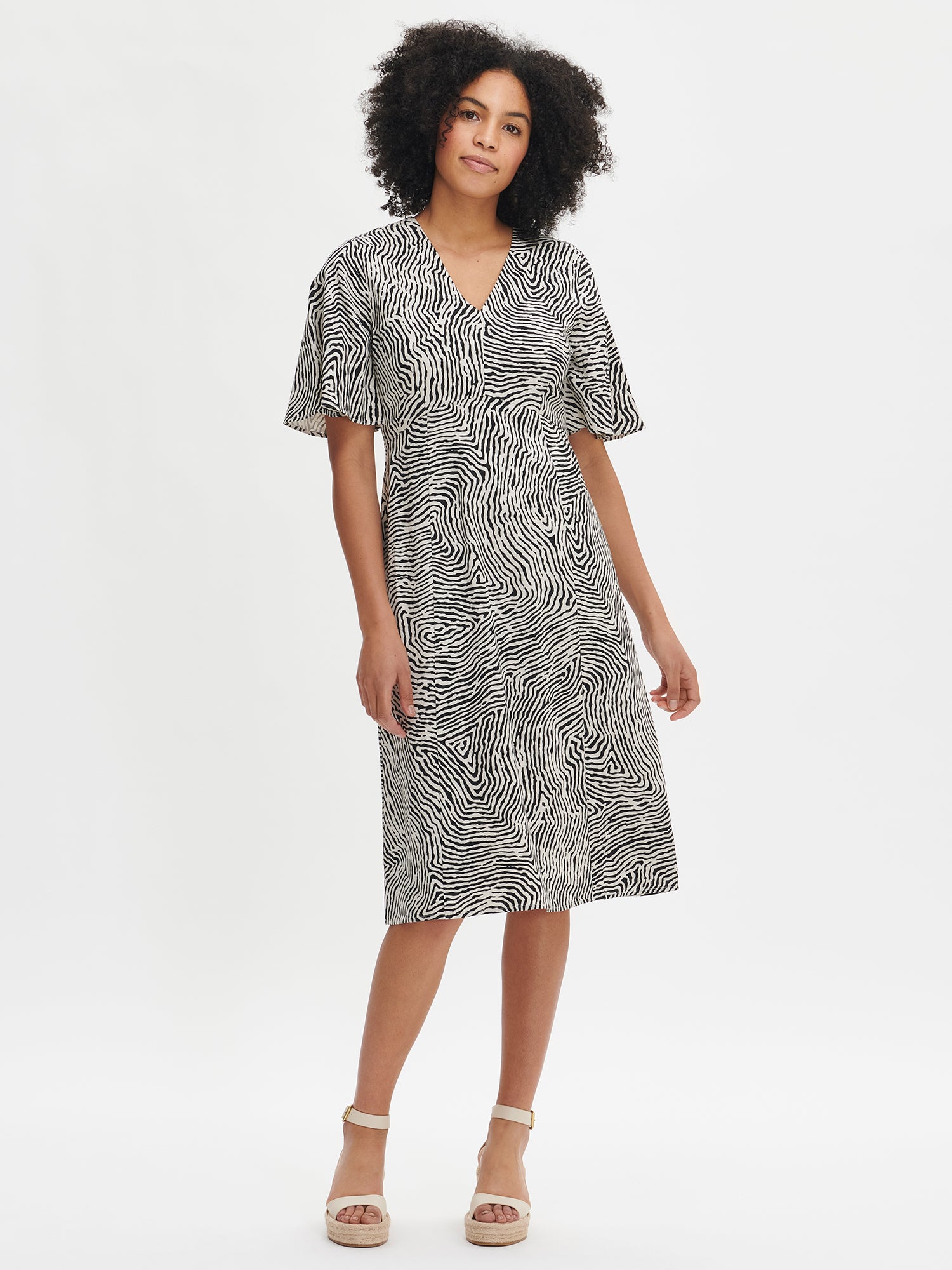 JÄLKI Midi Dress Black Off-White Nanso
