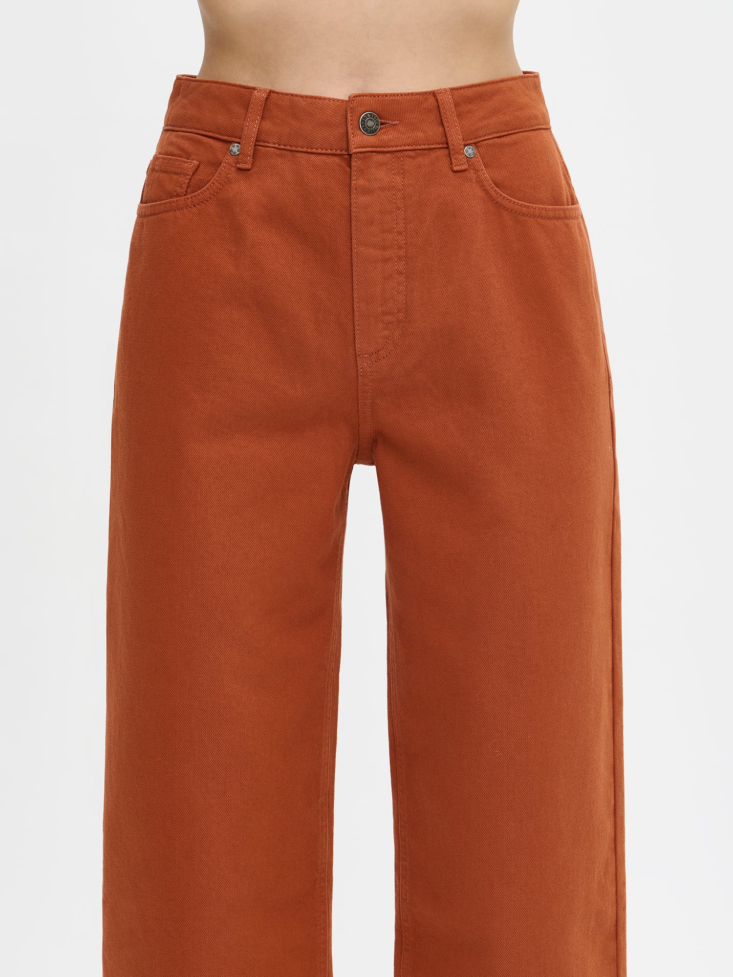 Nanso women's brown Cropped Levee jeans front