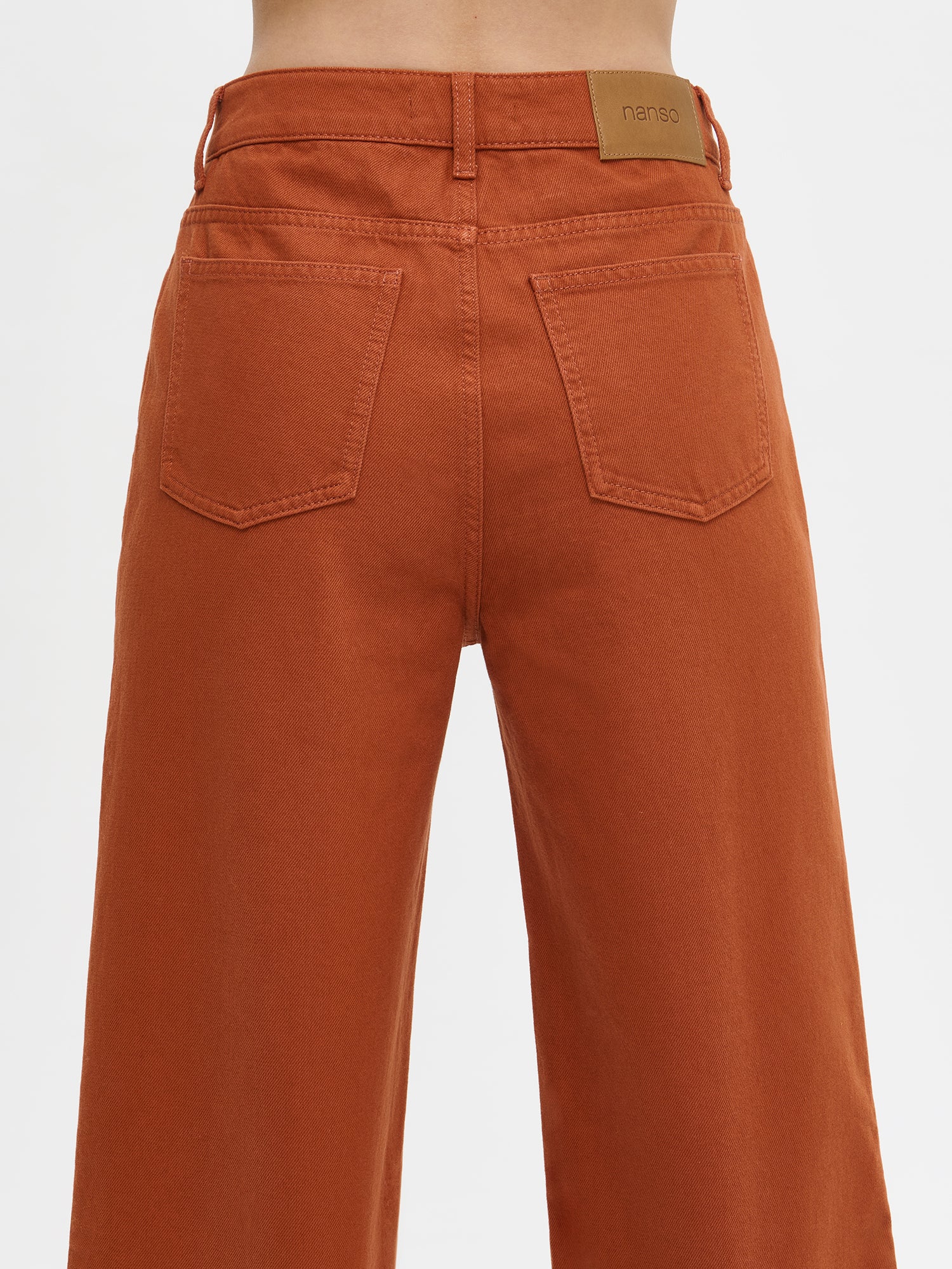 Nanso women's brown Cropped Levee jeans back