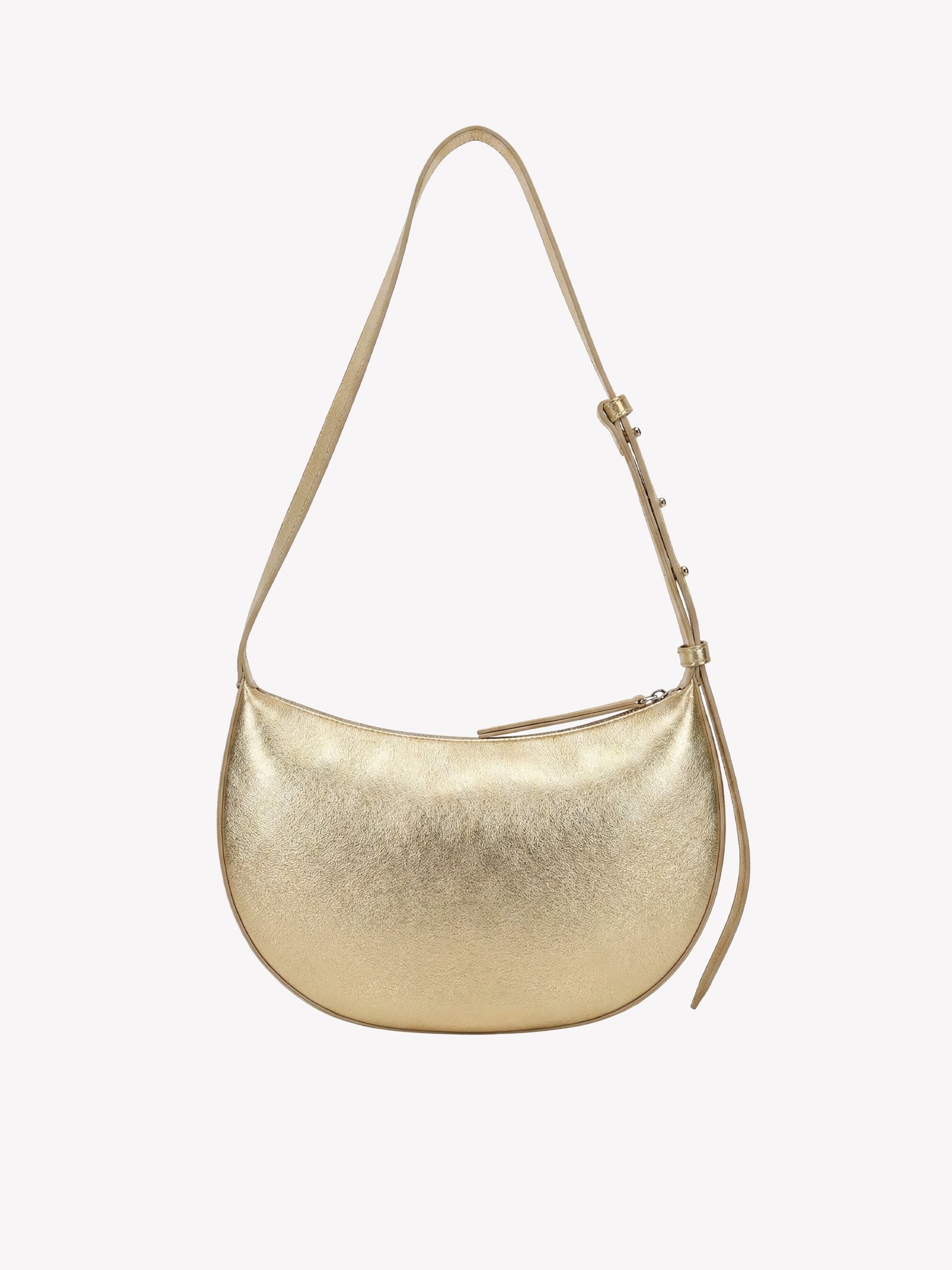 Nanso OLKA KUU - half moon-shaped leather shoulder bag in gold