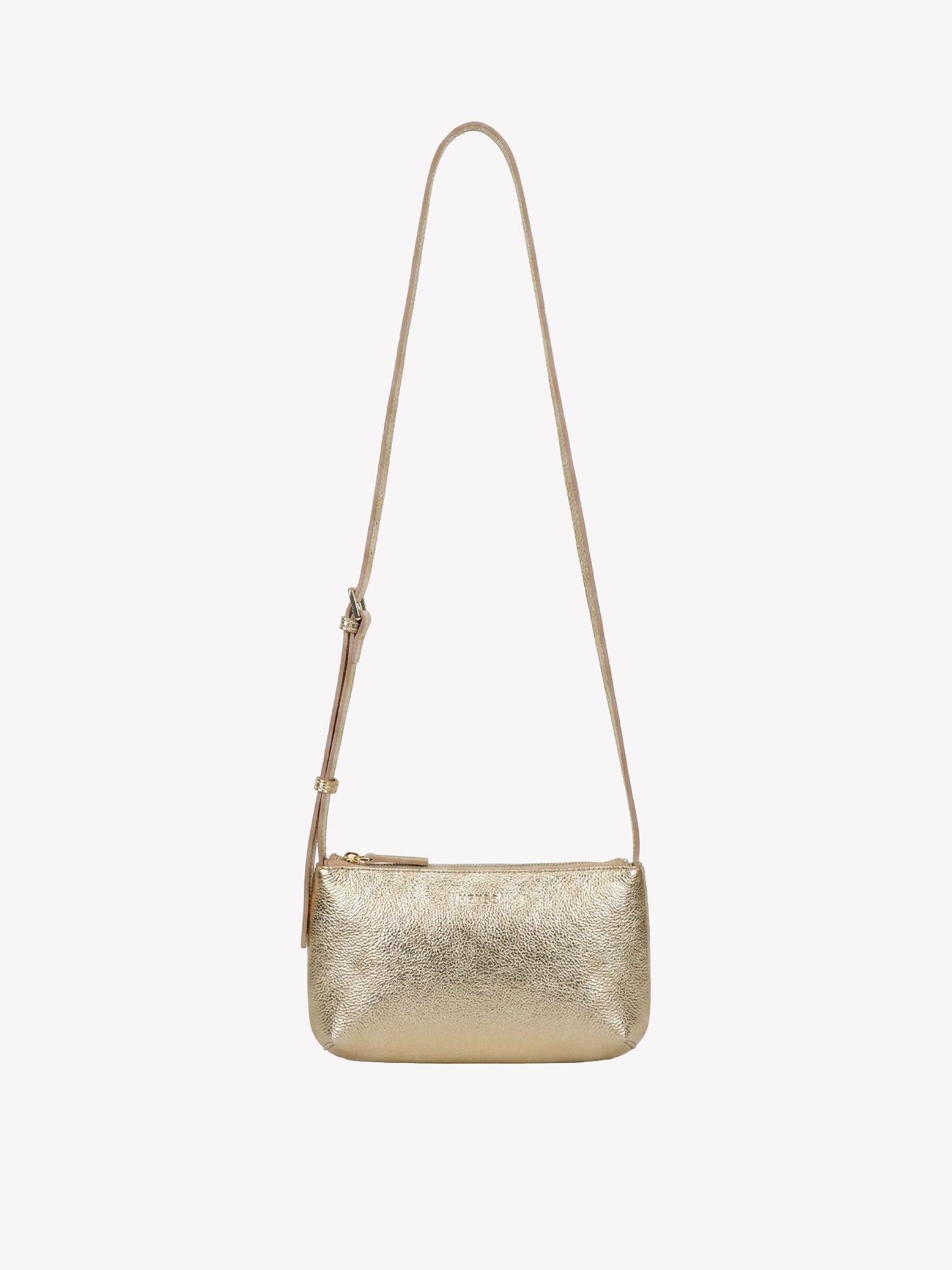 Nanso sleek Naru leather bag in gold, product picture from the front