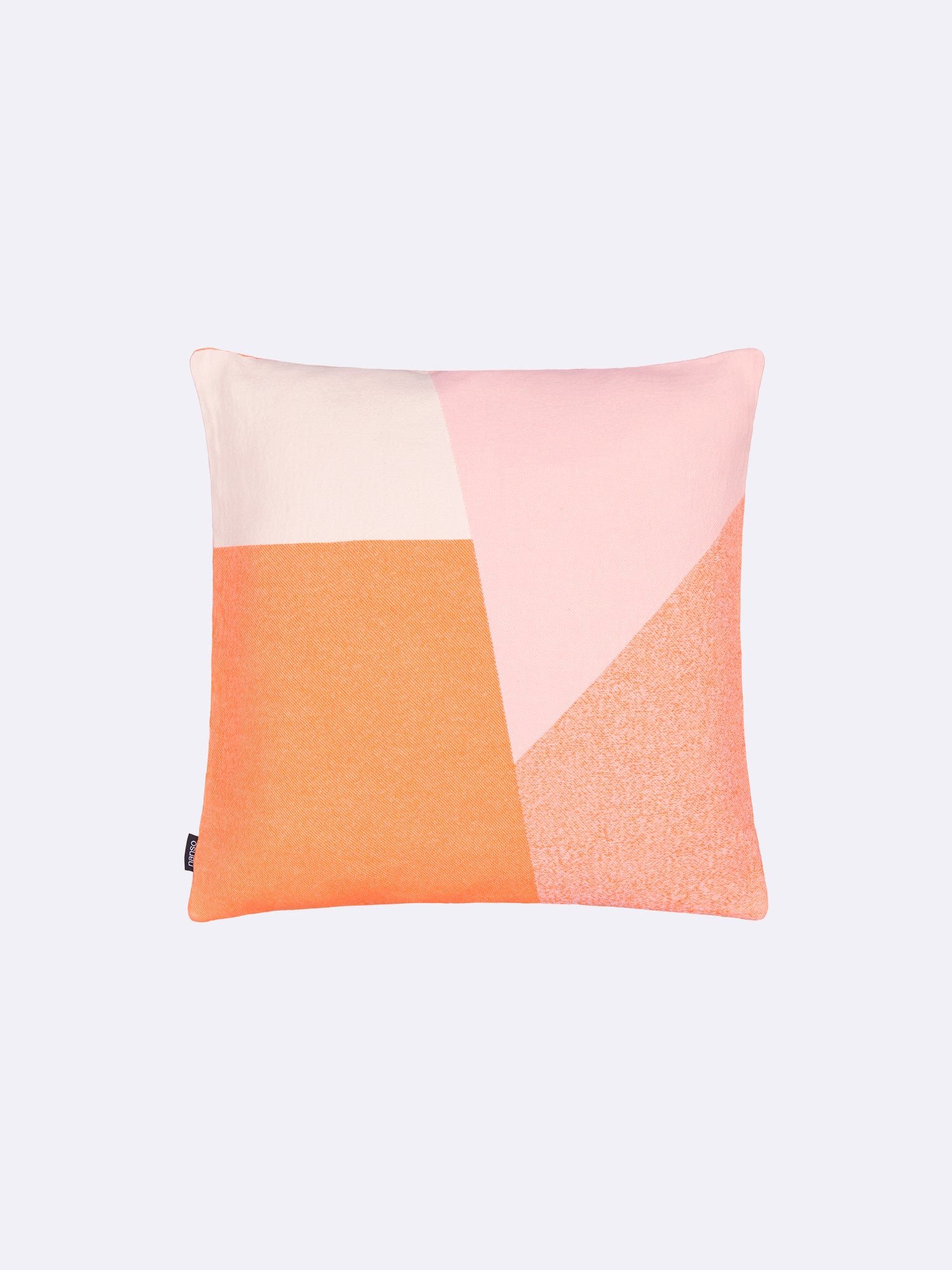 Nanso home's Kuutio pillow case in orange from front.