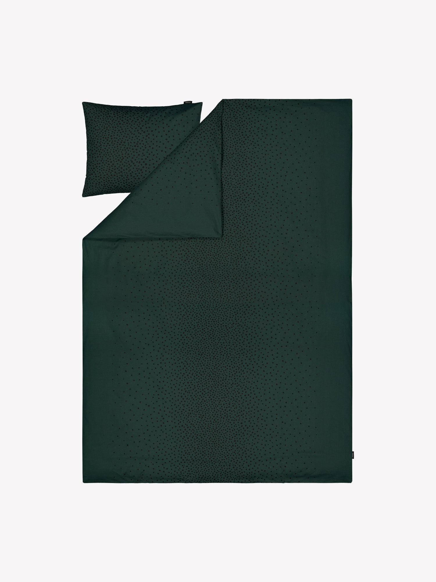 Täplä duvet cover set in dark green in a product picture