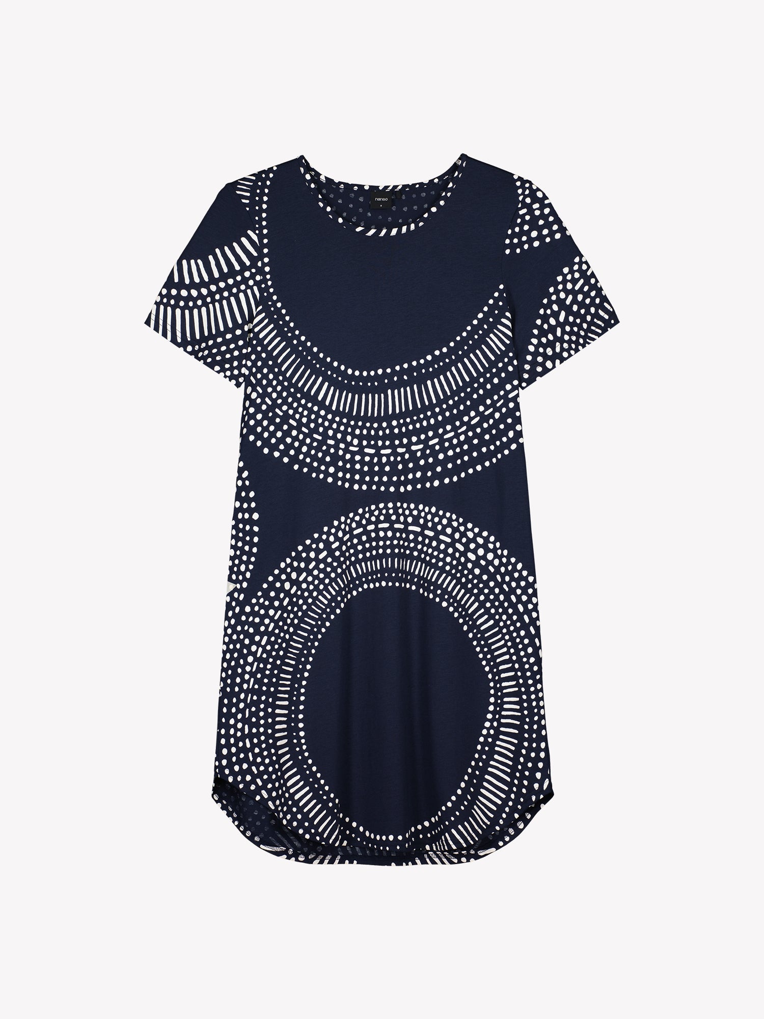 Nanso AURA Short Nightgown in blue shade and stylish pattern in a product picture.