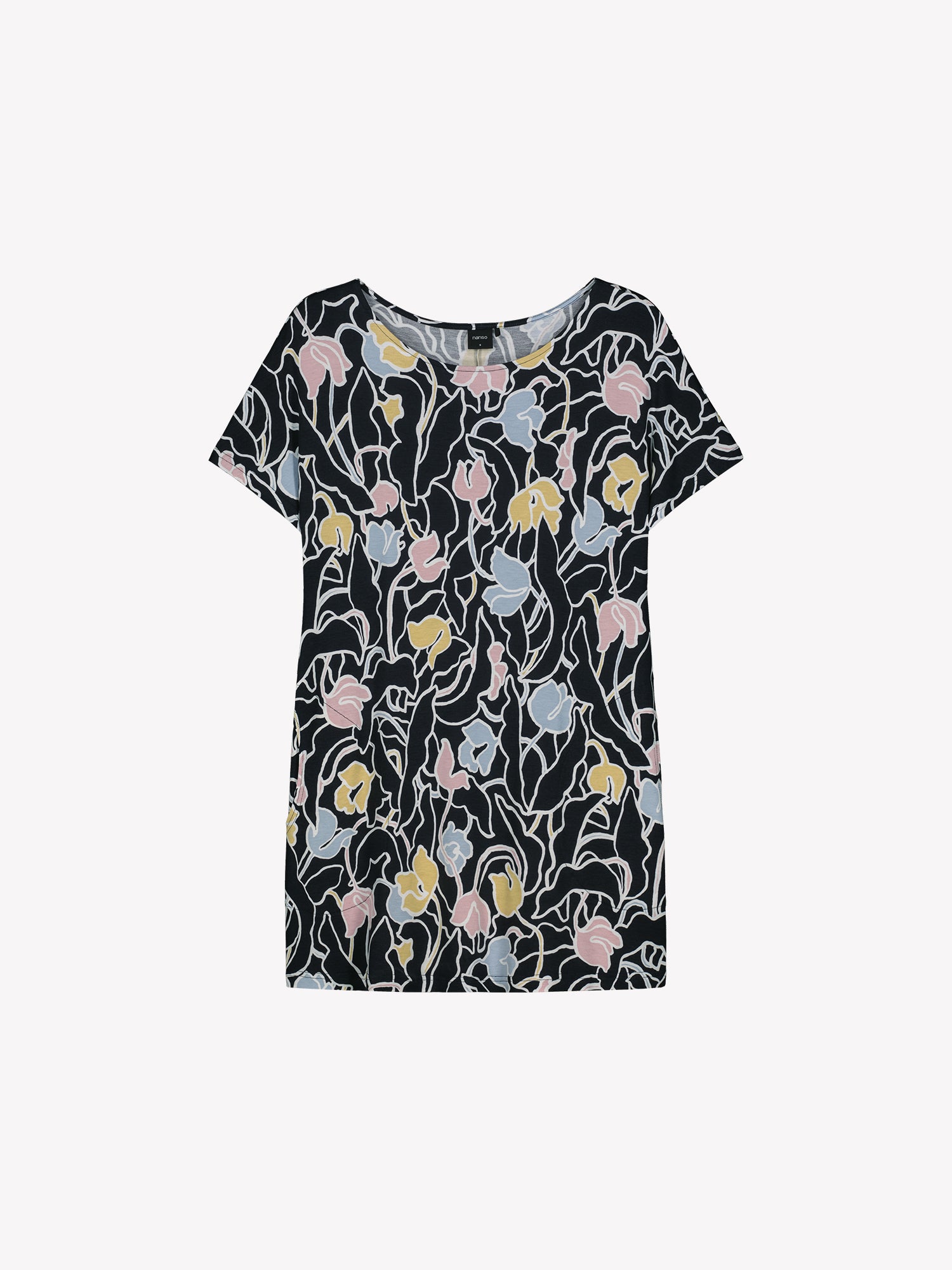 Nanso IIRIS Jersey Tunic - Elegant floral design in soft, breathable viscose jersey in a product picture