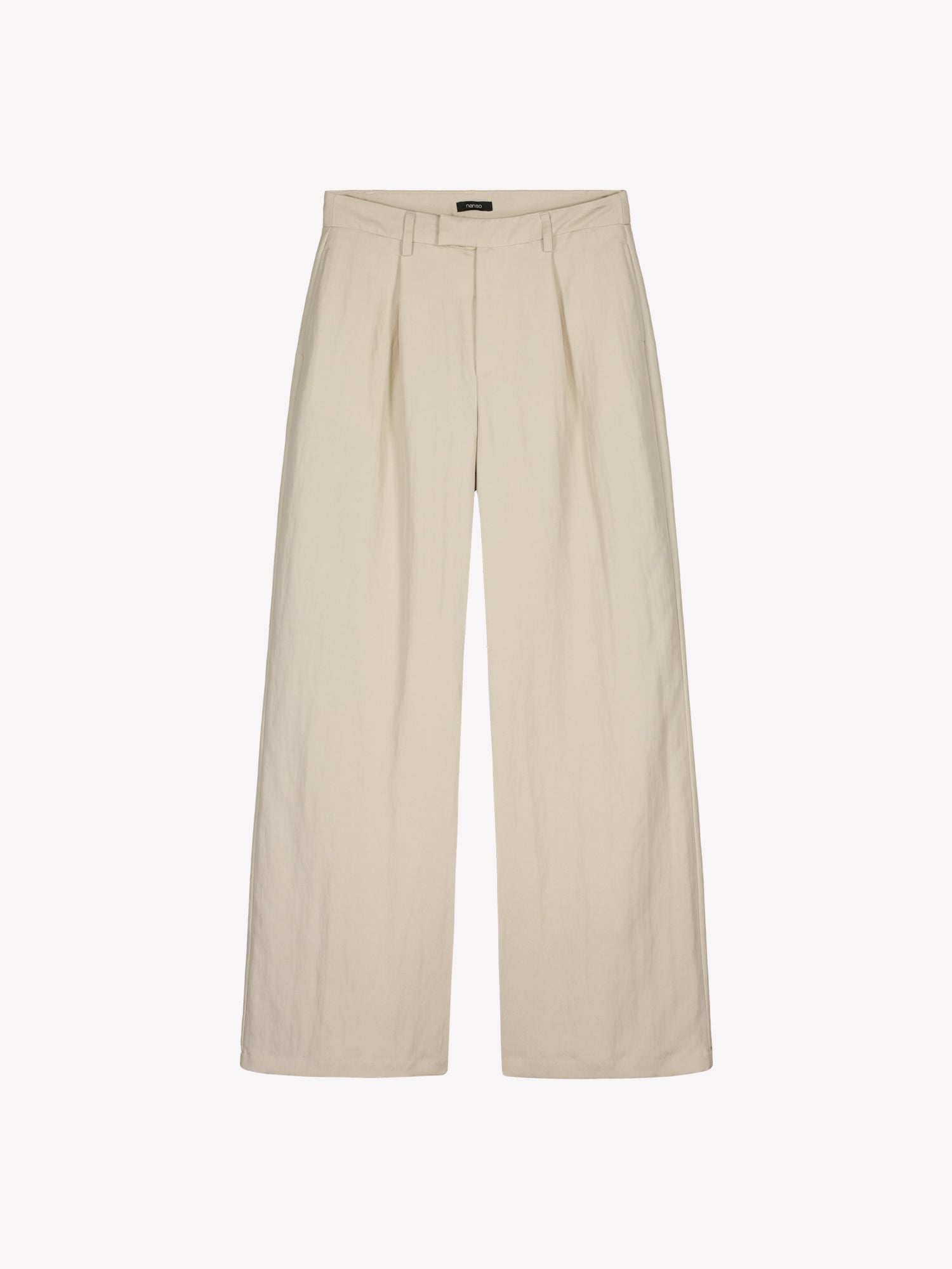 Nanso Nizza trousers in a sophisticated beige shade in a product picture.