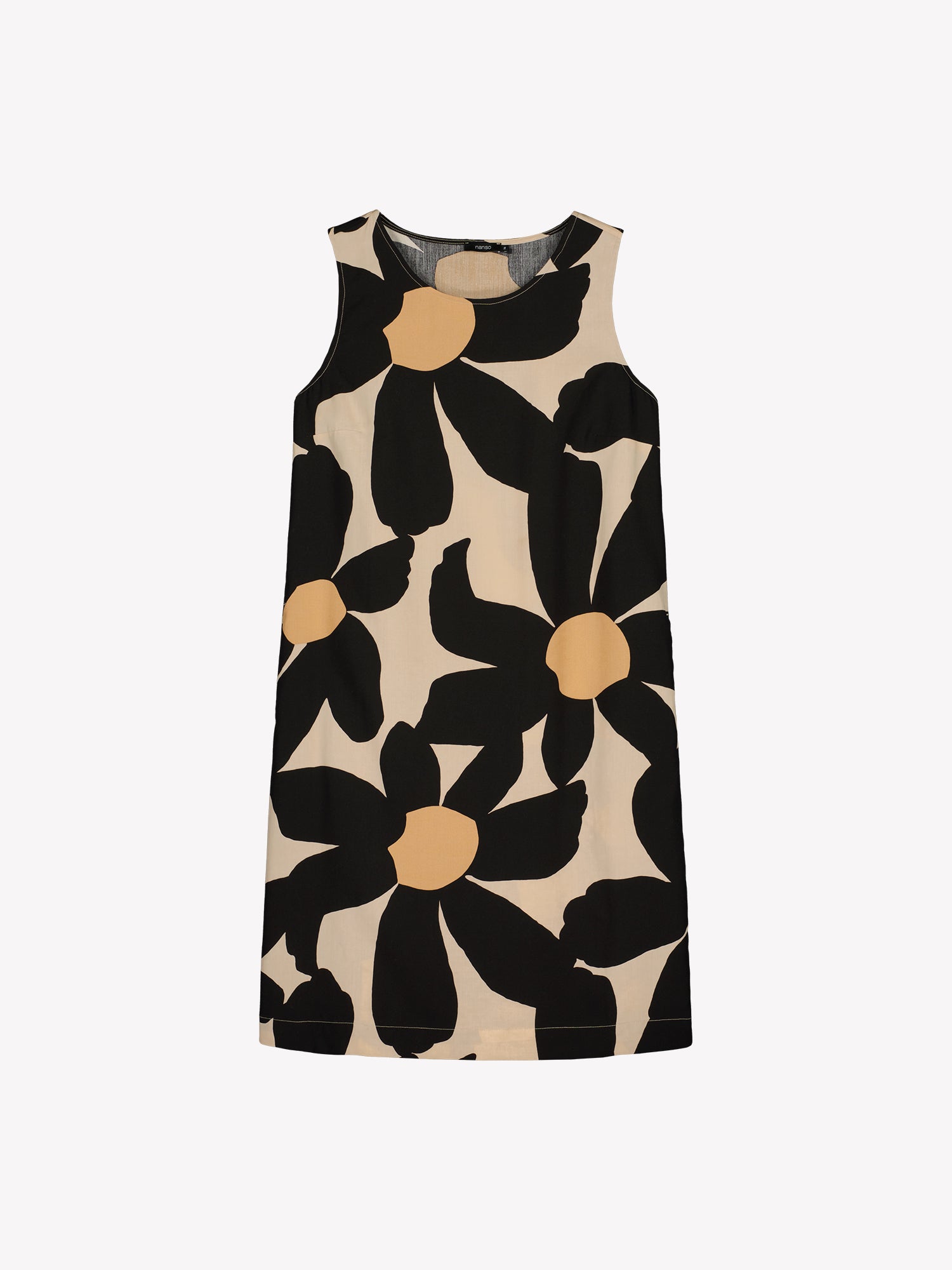 Nanso women's patterned sleeveless ROSI dress in a product picture