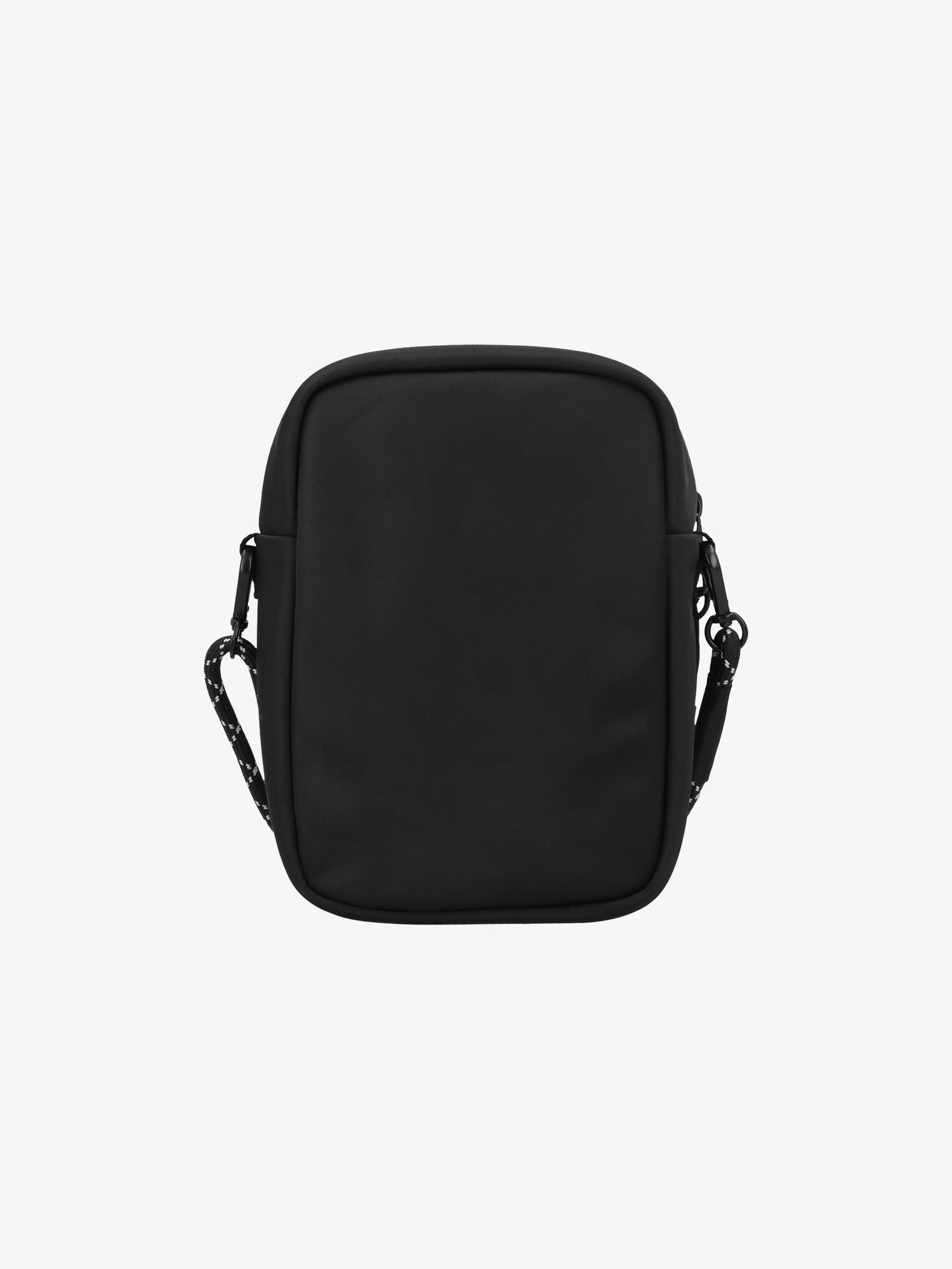 Nanso women's stylish black Tuuli crossbody bag crafted from nylon fabric, product picture from the backside