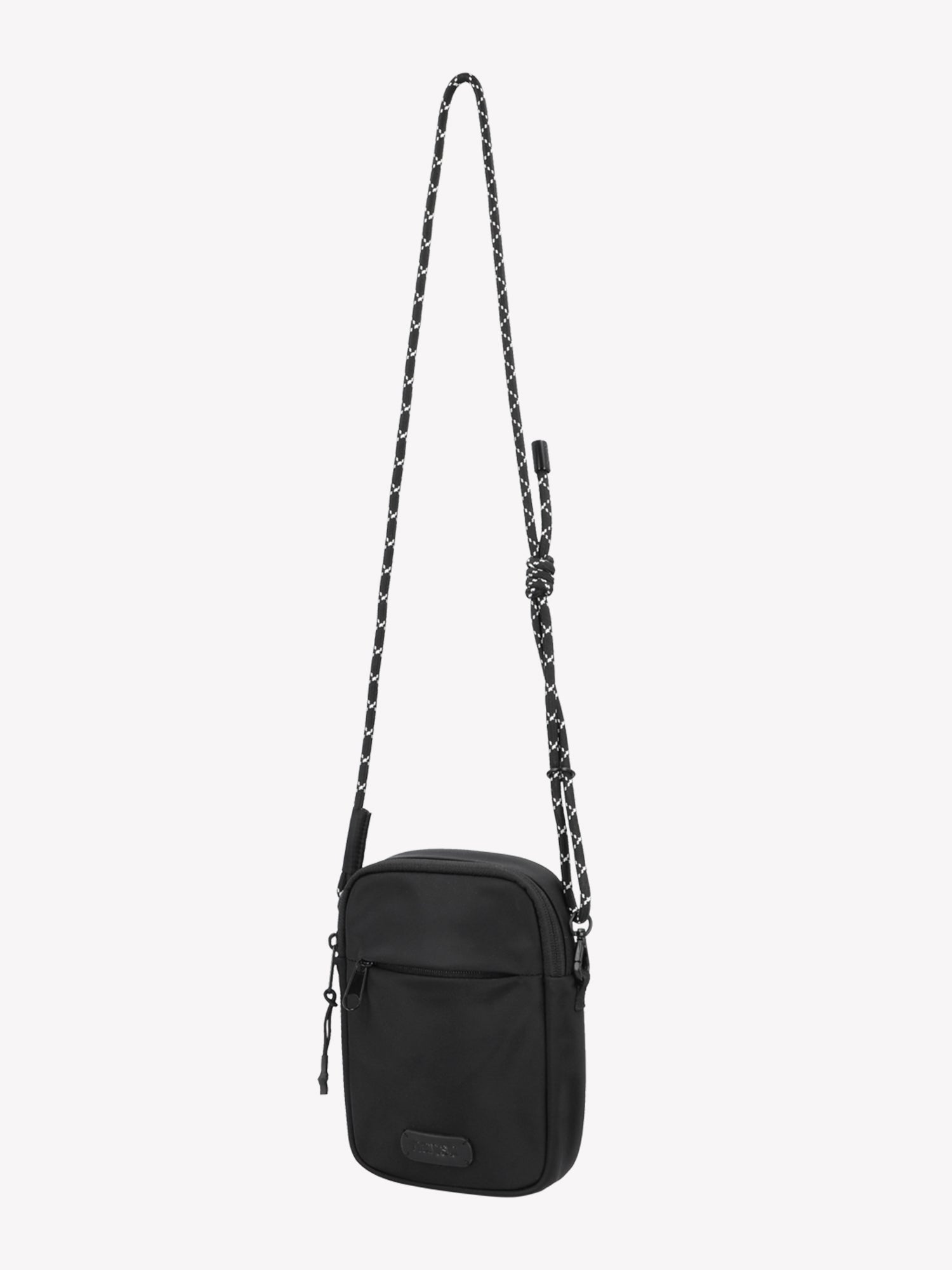 Nanso women's stylish black Tuuli crossbody bag crafted from nylon fabric, product picture.