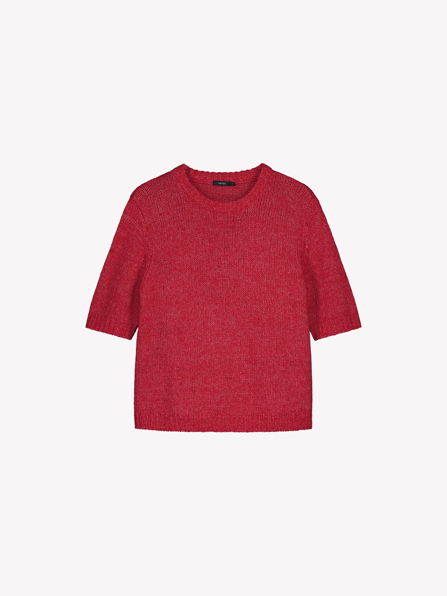 Nanso womens knit sweater Moriko in vibrant red, in a product picture