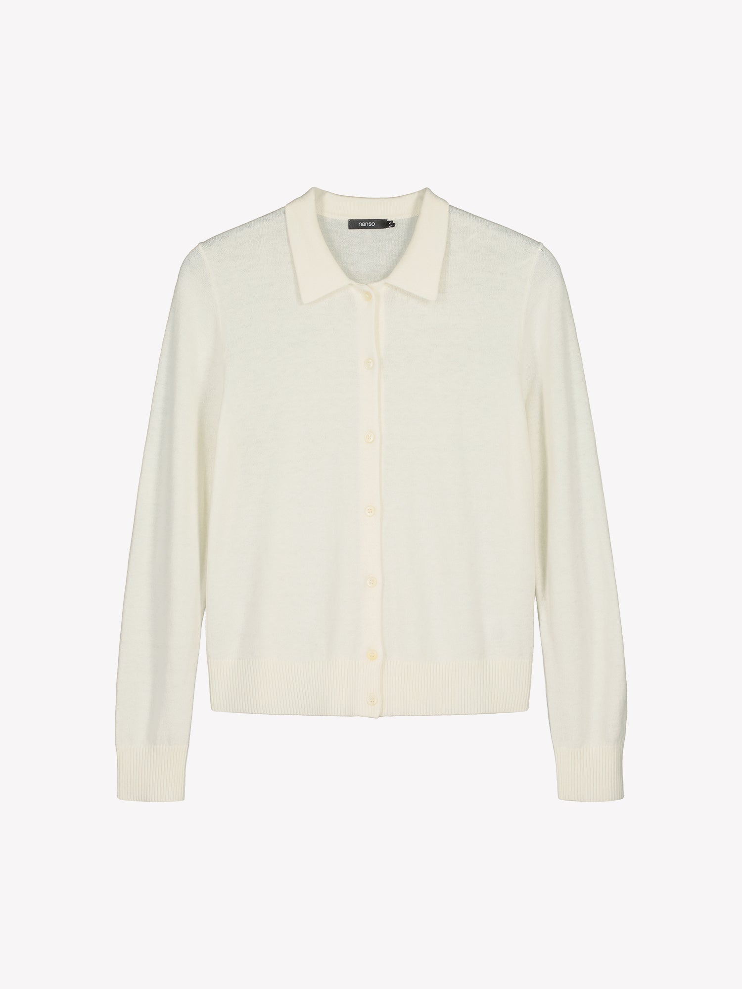 Nanso women's timeless natural white collared Villis cardigan in aproduct picture