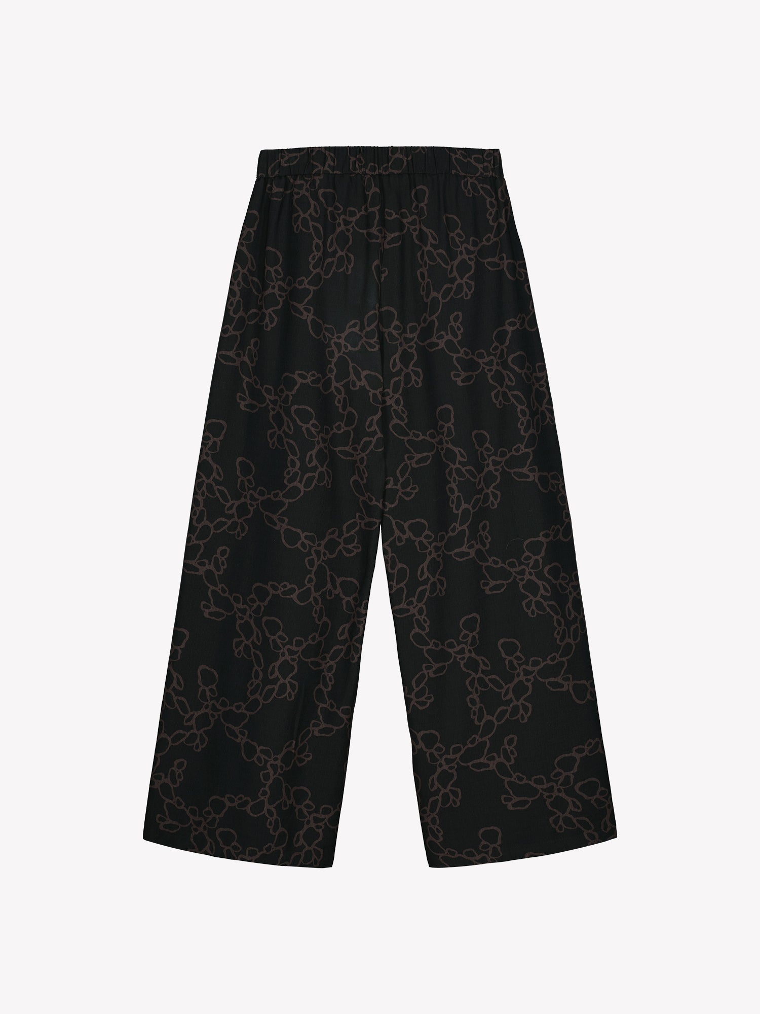 Nanso womens stylish patterned KIDE trousers in a product picture from the backside