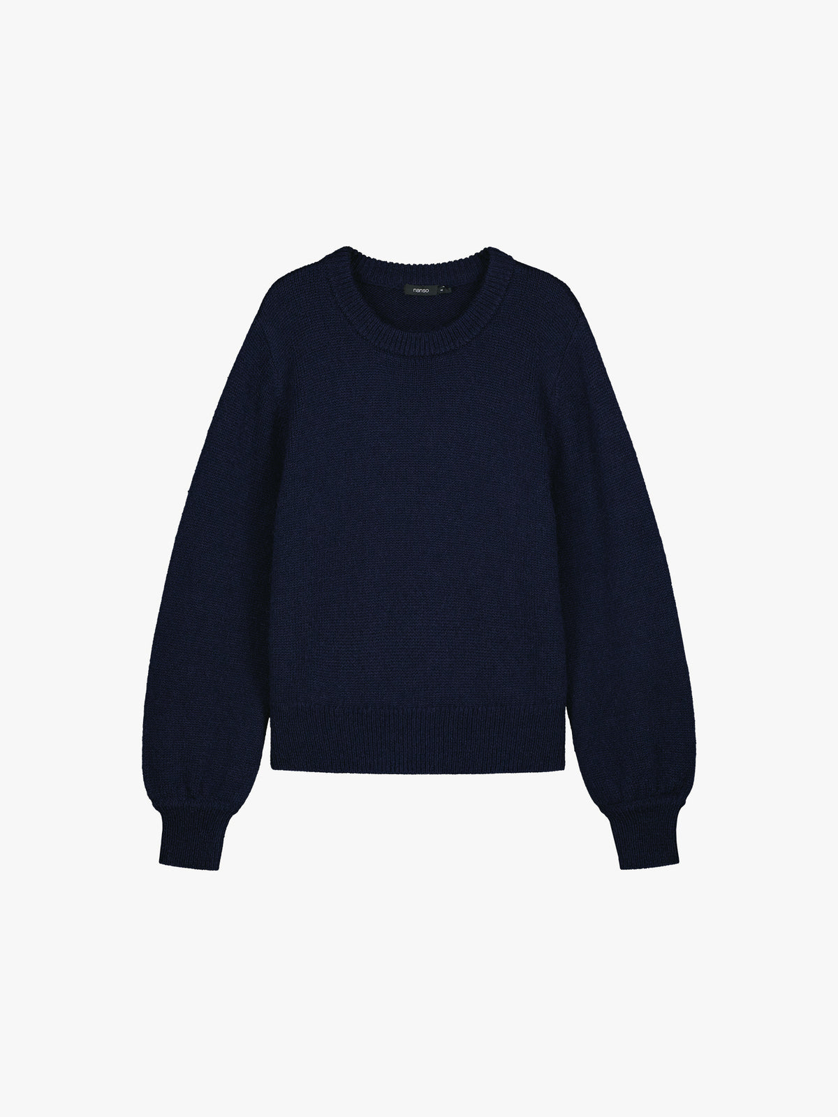 Nanso women's Lotte knitted sweater in a timeless blue shade in a product picture