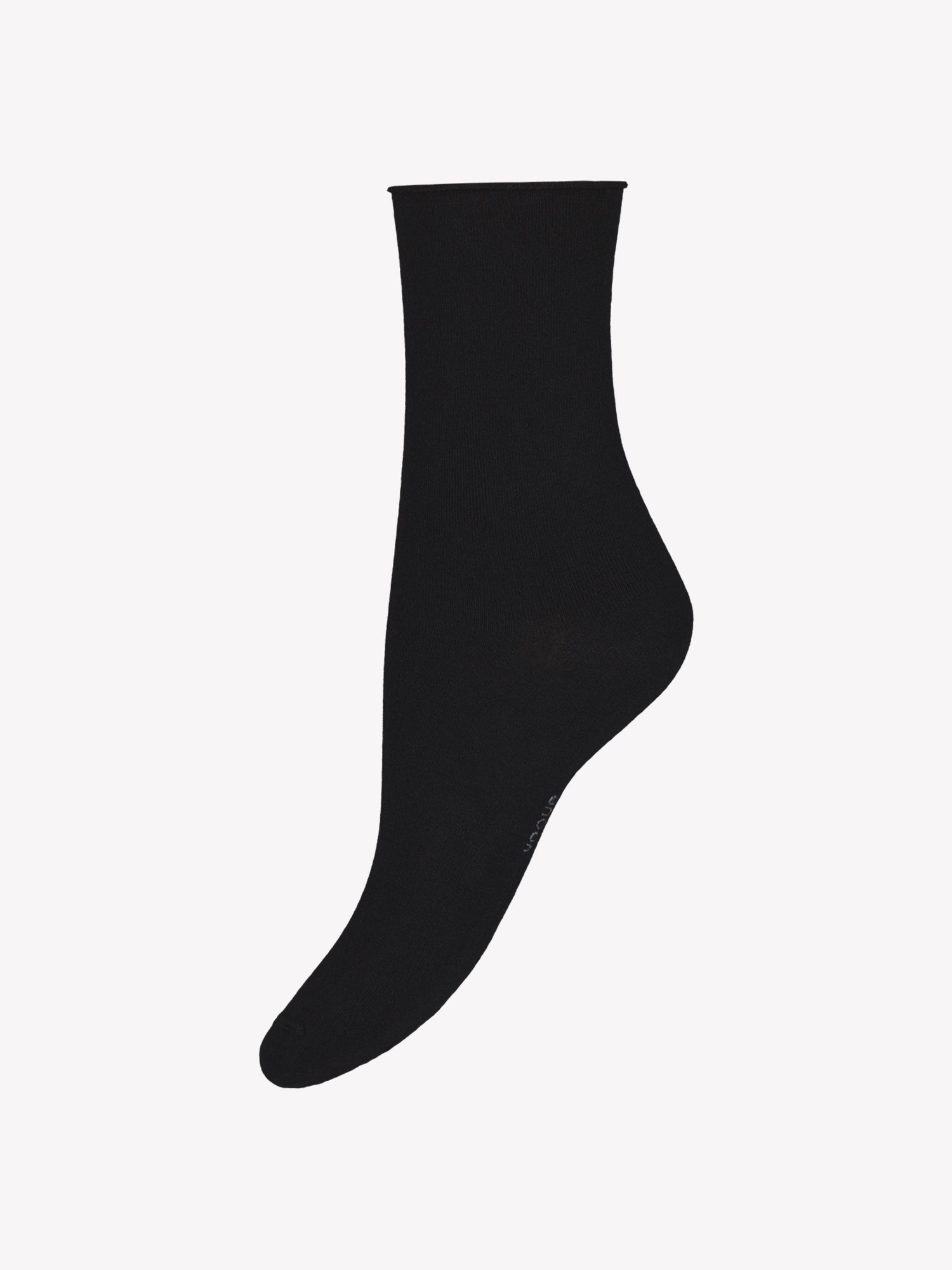 Vogue women's black bamboo ankle socks in a product picture.