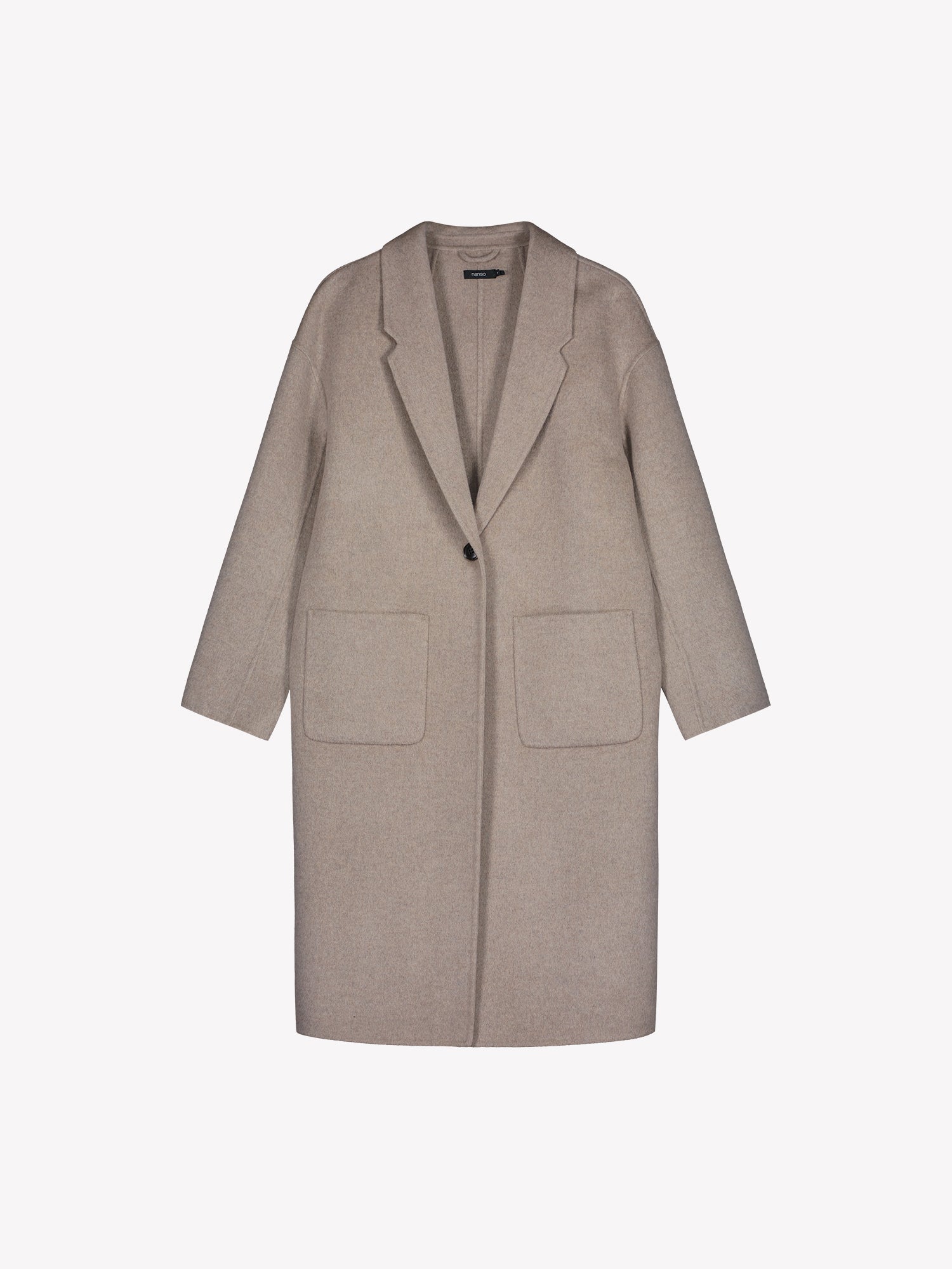 Nanso women's stylish and timeless beige YLLE wool coat.