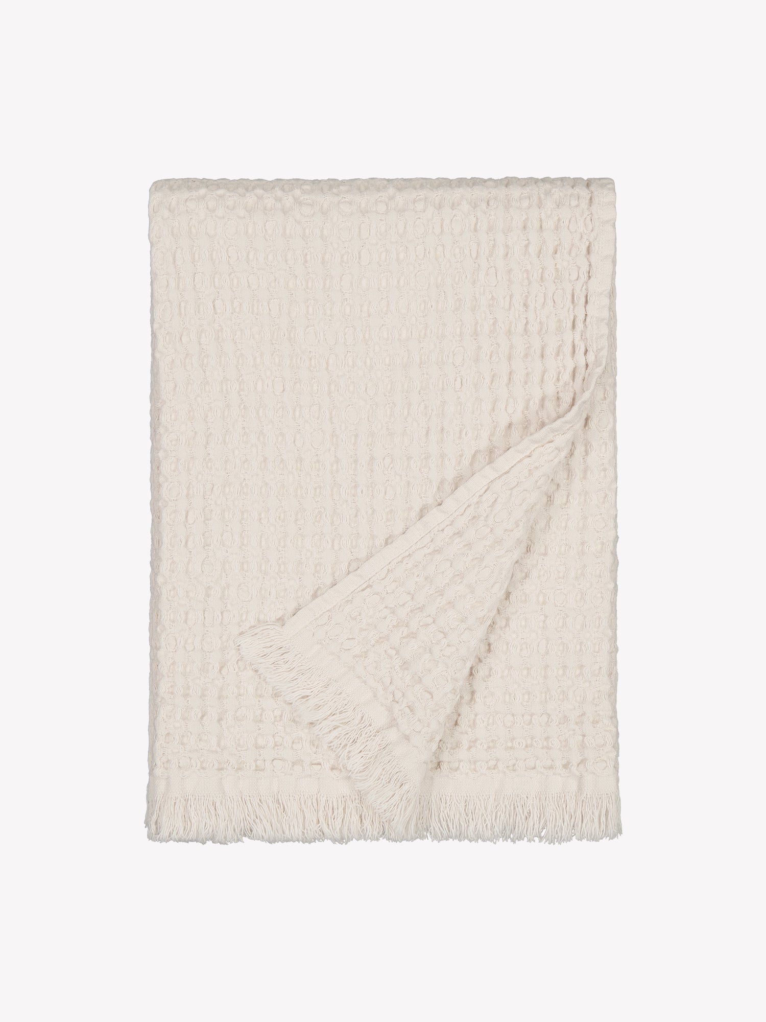 Nanso home's Vohveli Bath towel in beige folded