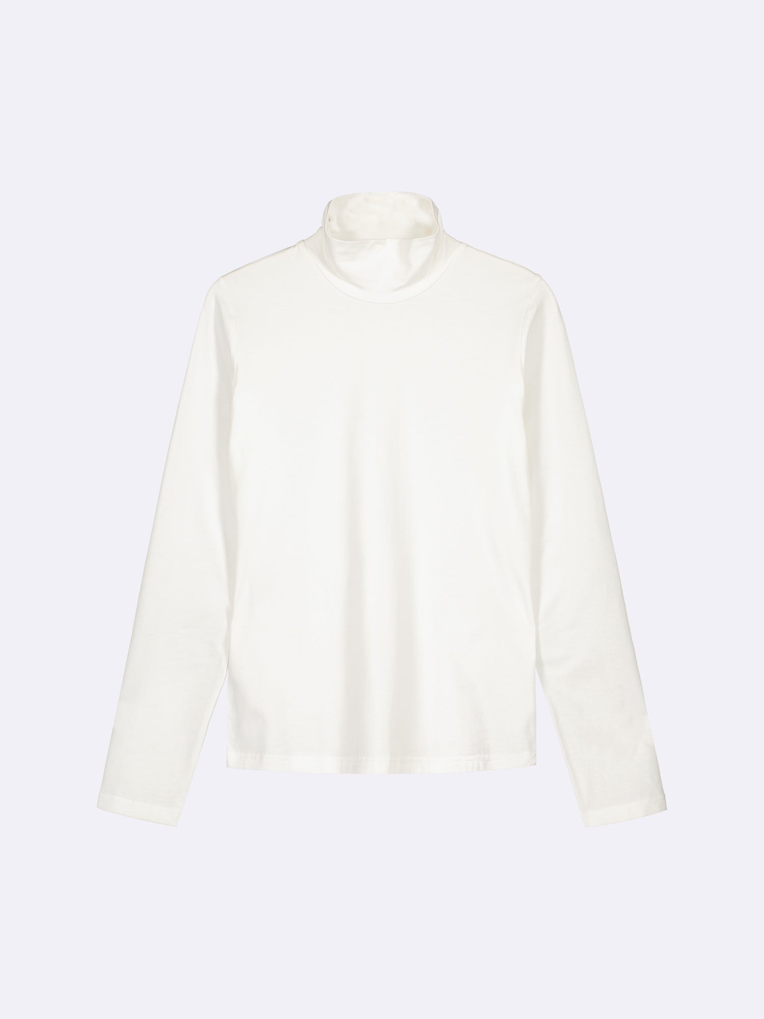Women's Mari jersey turtleneck in off white