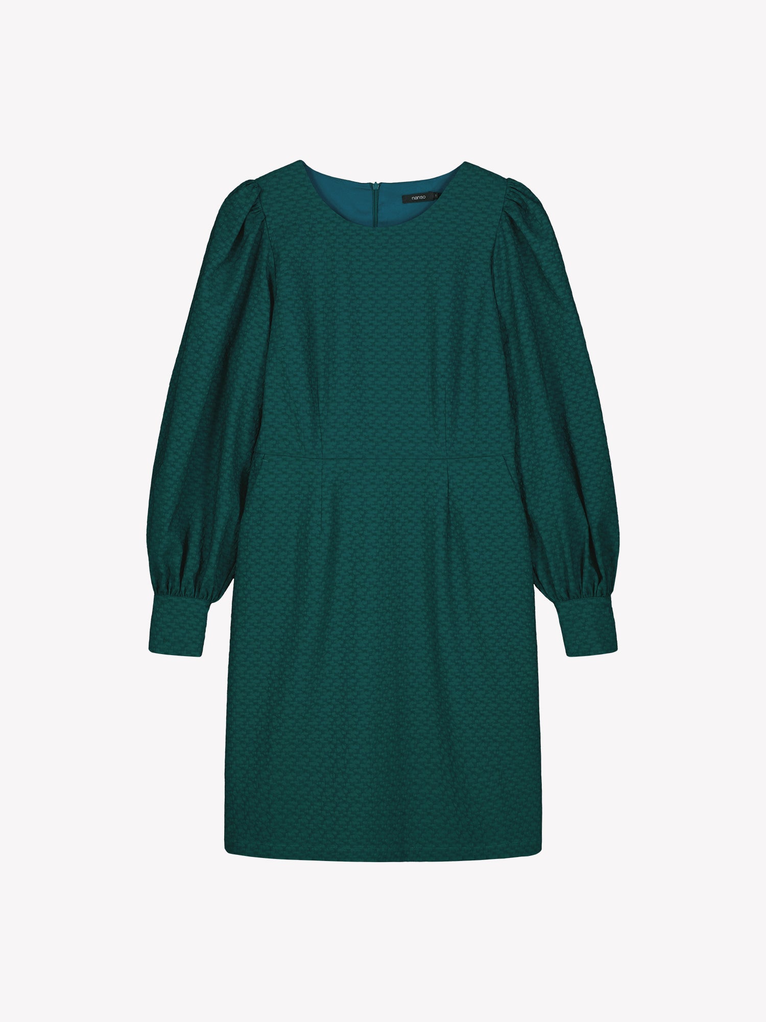 Nanso's elegant dark green Reliefi dress for women features a stylish design