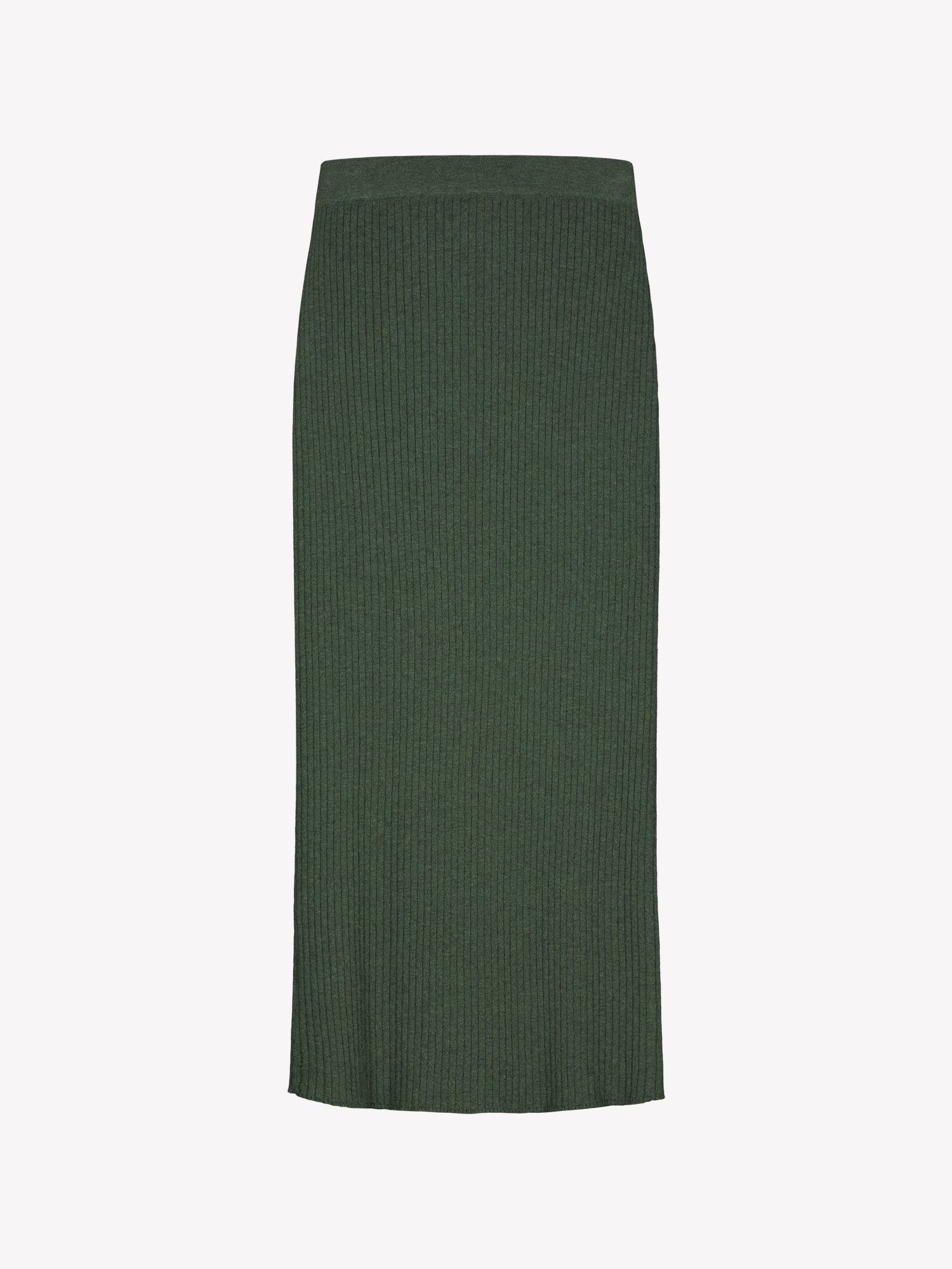 Nanso women´s Villis beautiful ribbed knit skirt in olive green, back