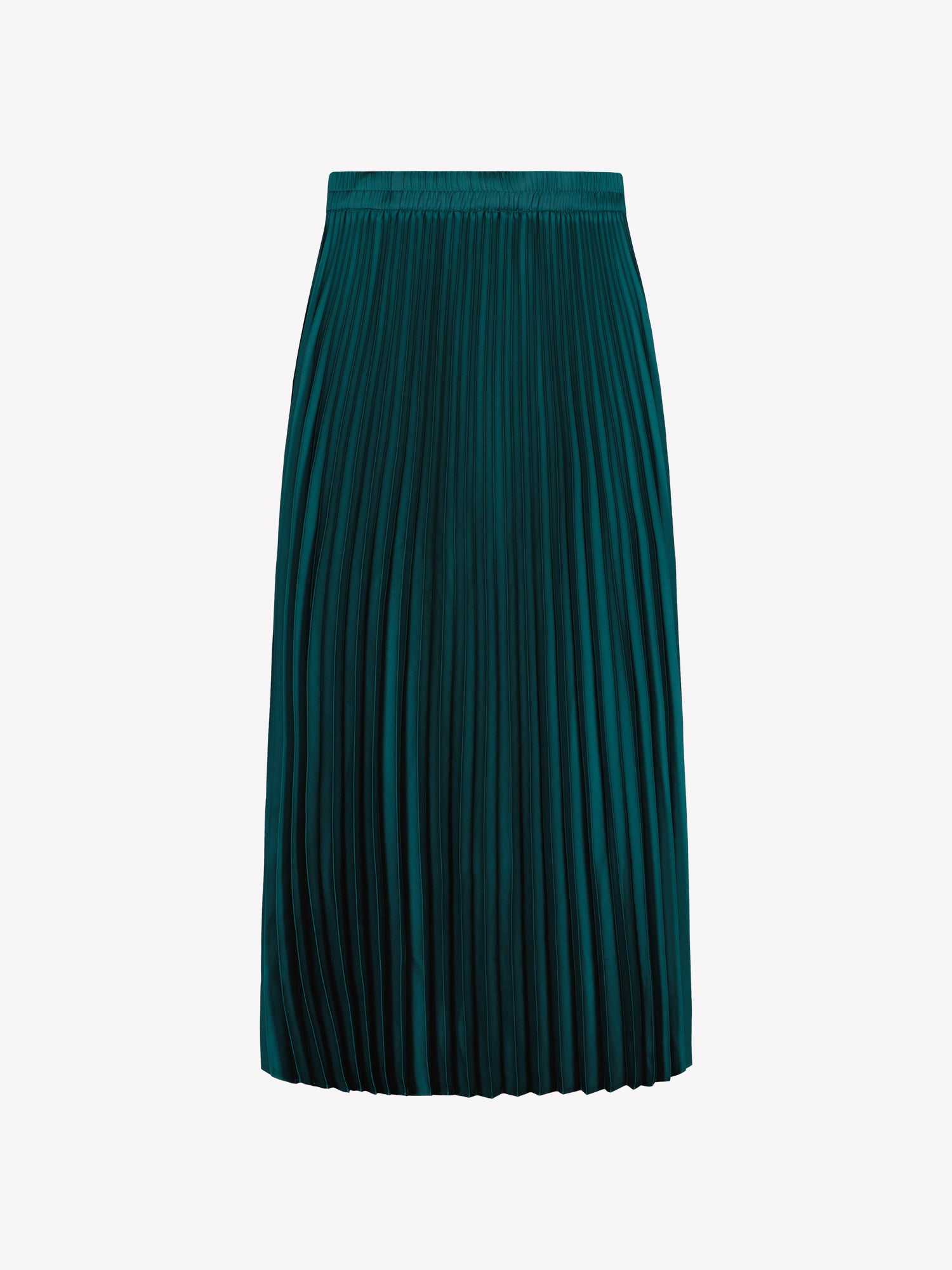 Nanso's elegant Taite skirt for women features a graceful drape in green shade, front