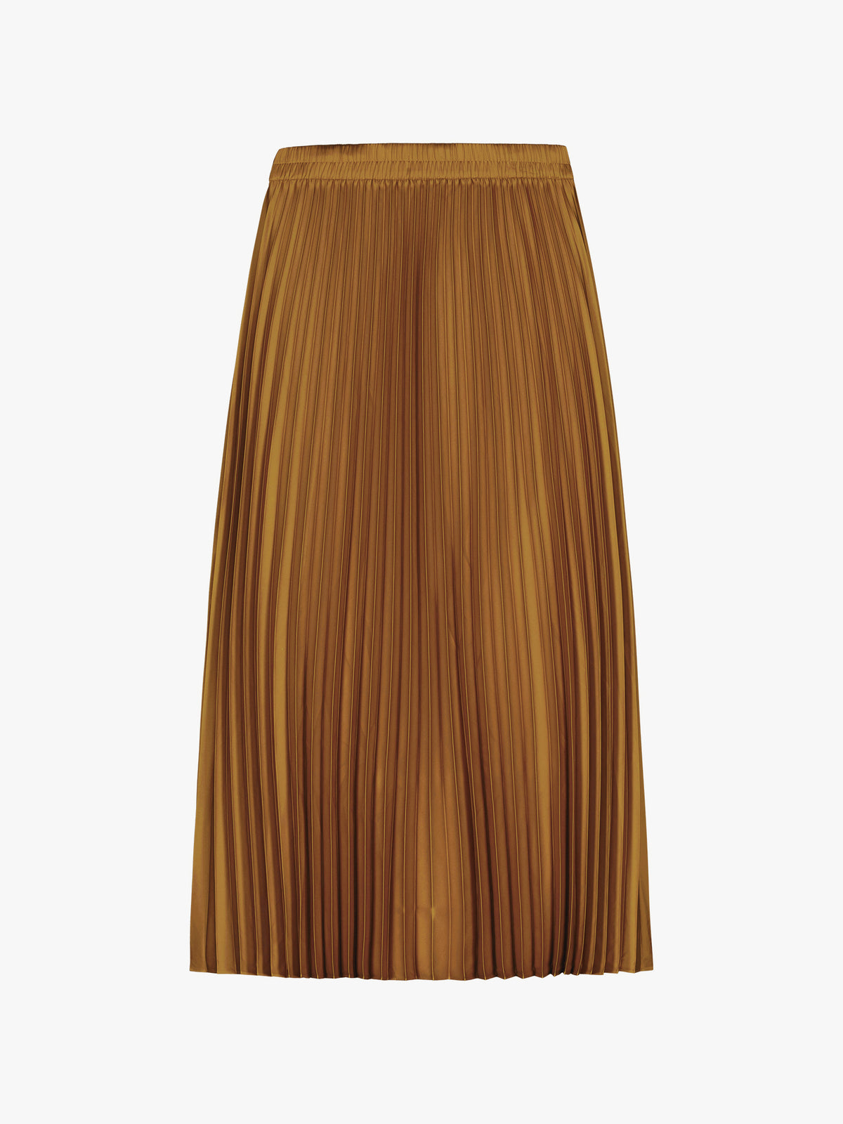 Nanso's elegant Taite skirt for women features a graceful drape in a rich brown shade, product picture from the backside