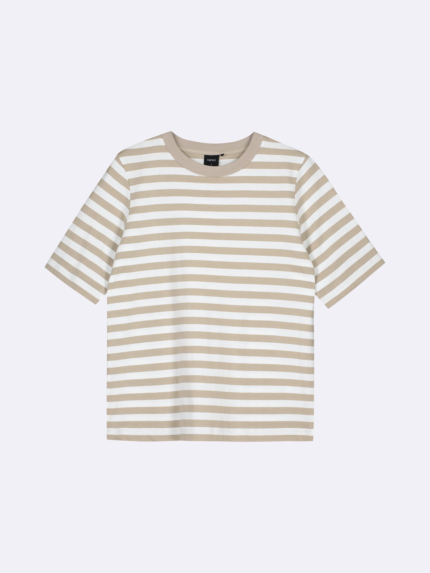 This striped beige and white Raita Normi t-shirt for women is a comfortable everyday classic, perfect for wearing day after day.