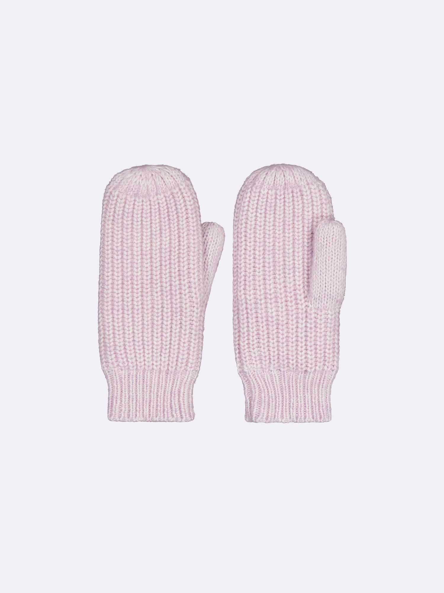 Women's warm Huurre knit mittens come in a beautiful melange lilac.