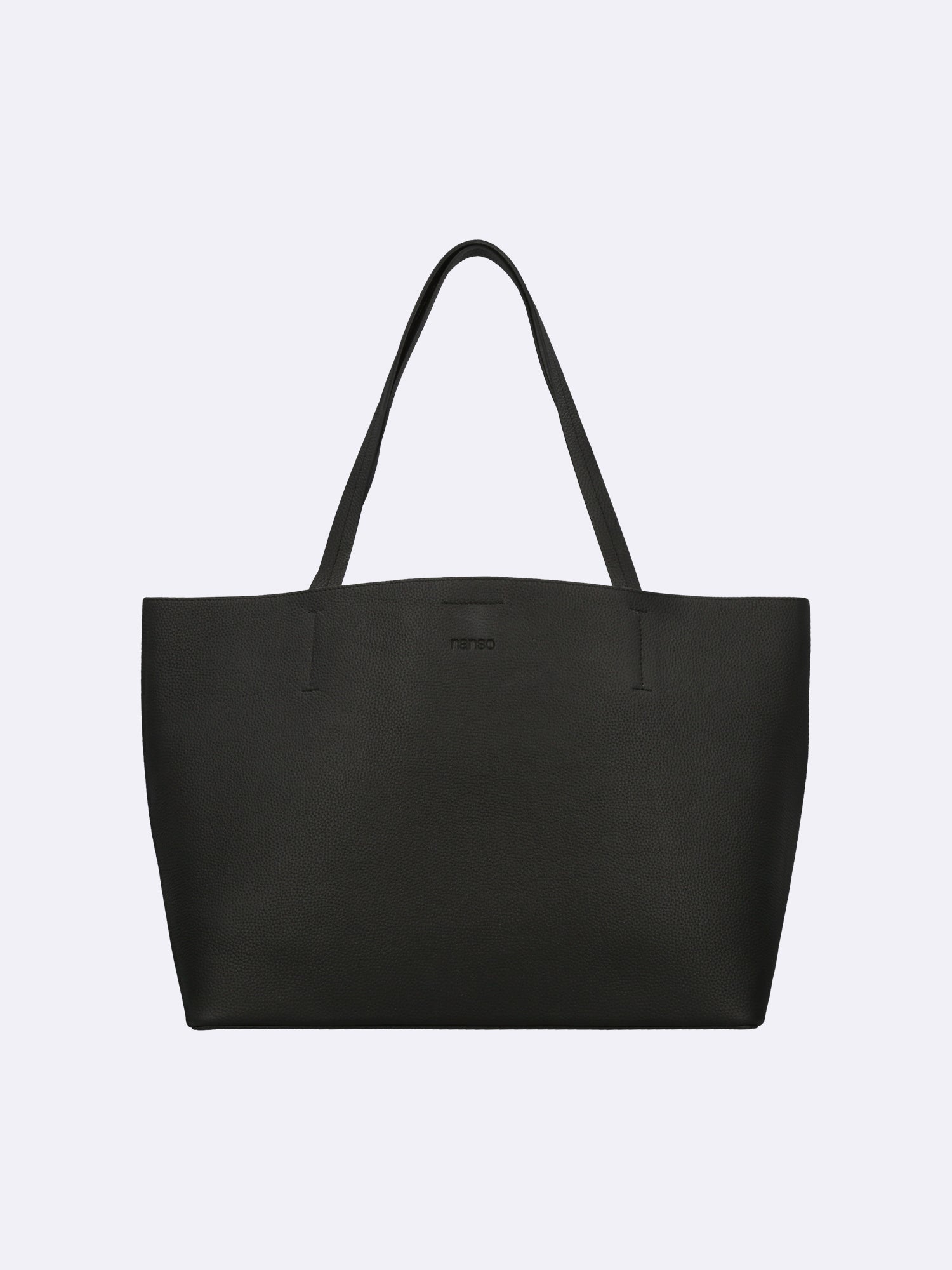 A stylish tote-style Maxi Naru leather bag in classic black, product image