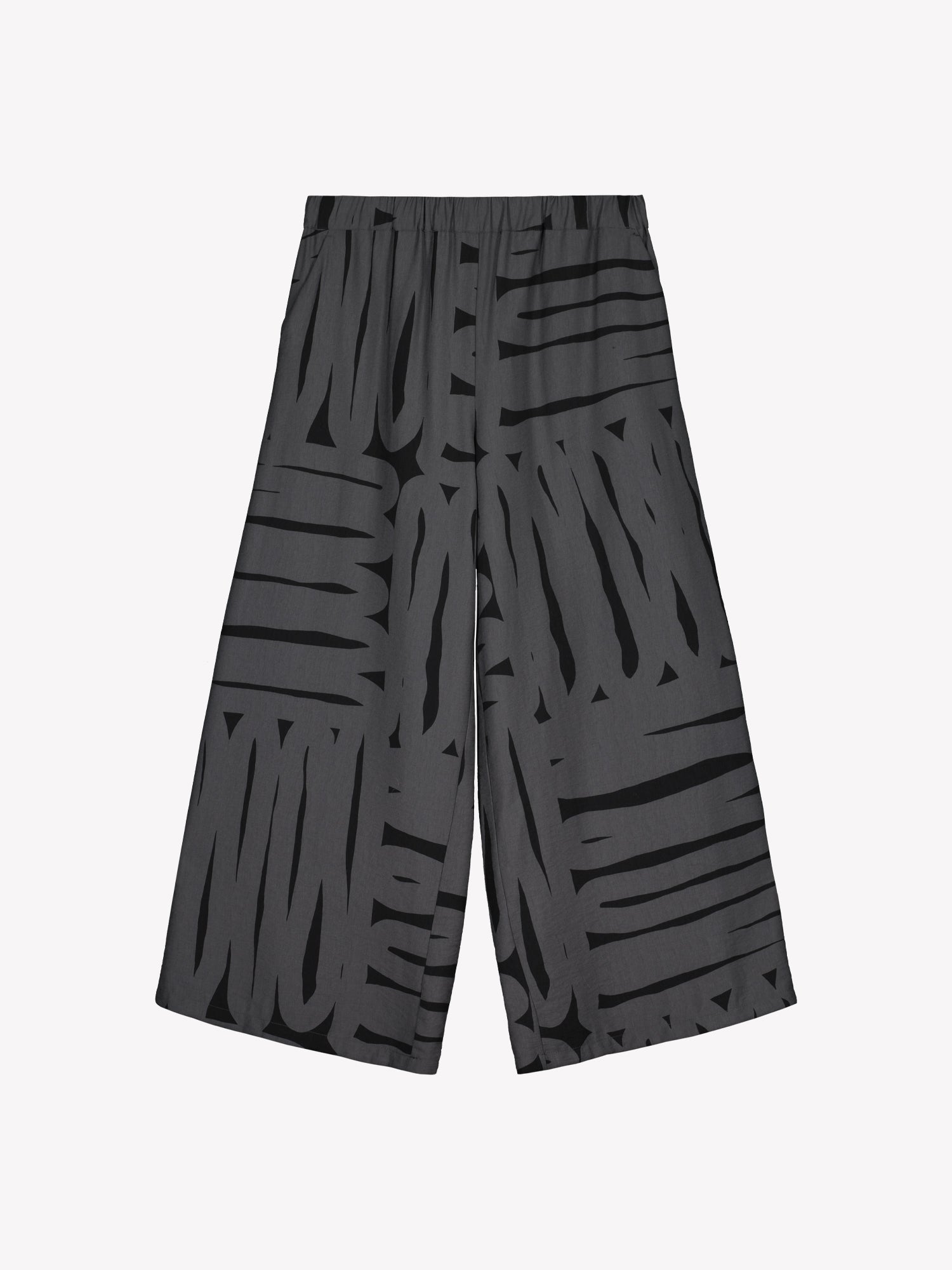Nanso women's gray Kaiku trousers feature a geometric patterned design, front