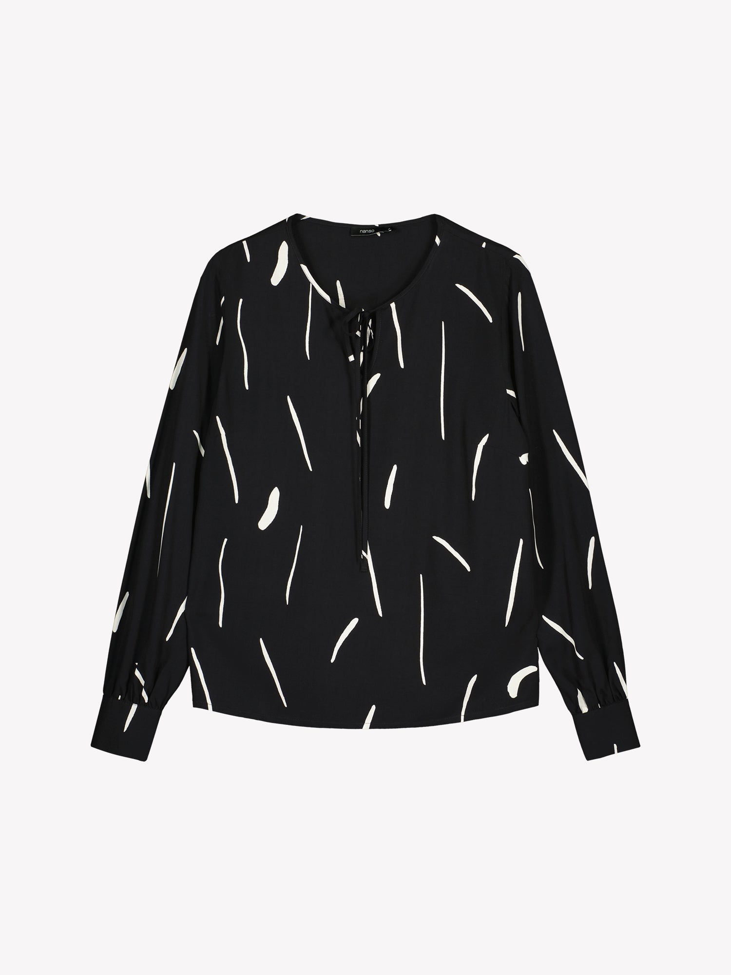 Nanso women's patterned black and white Sivellin blouse
