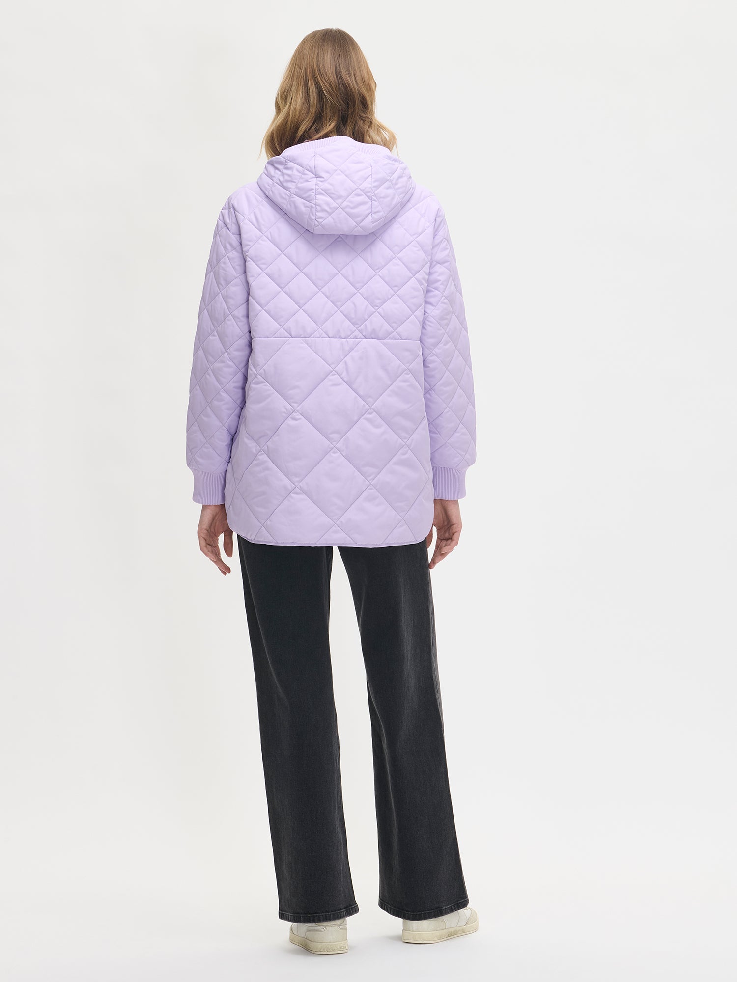 Nanso women's relaxed-fit lilac anorak quilted coat, back