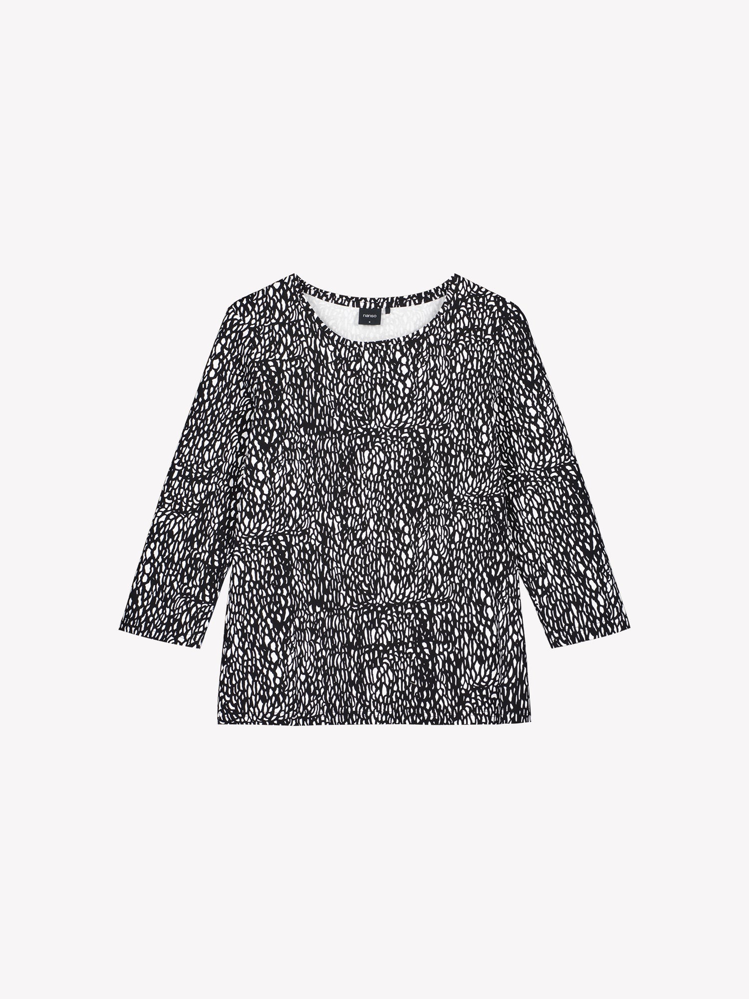 Nanso's women's patterned black-white Raku blouse