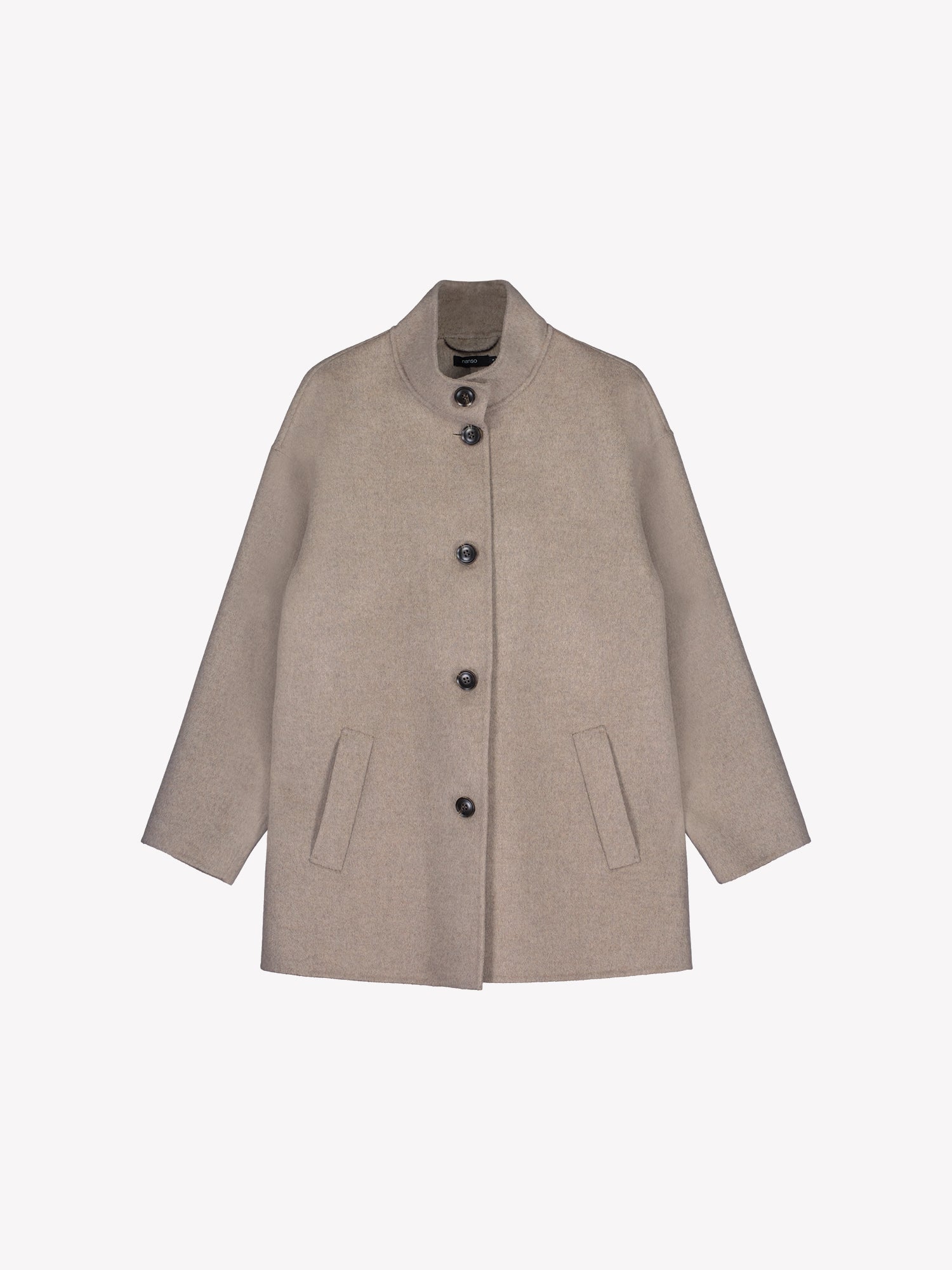 Nanso women's casual short beige Ella wool coat