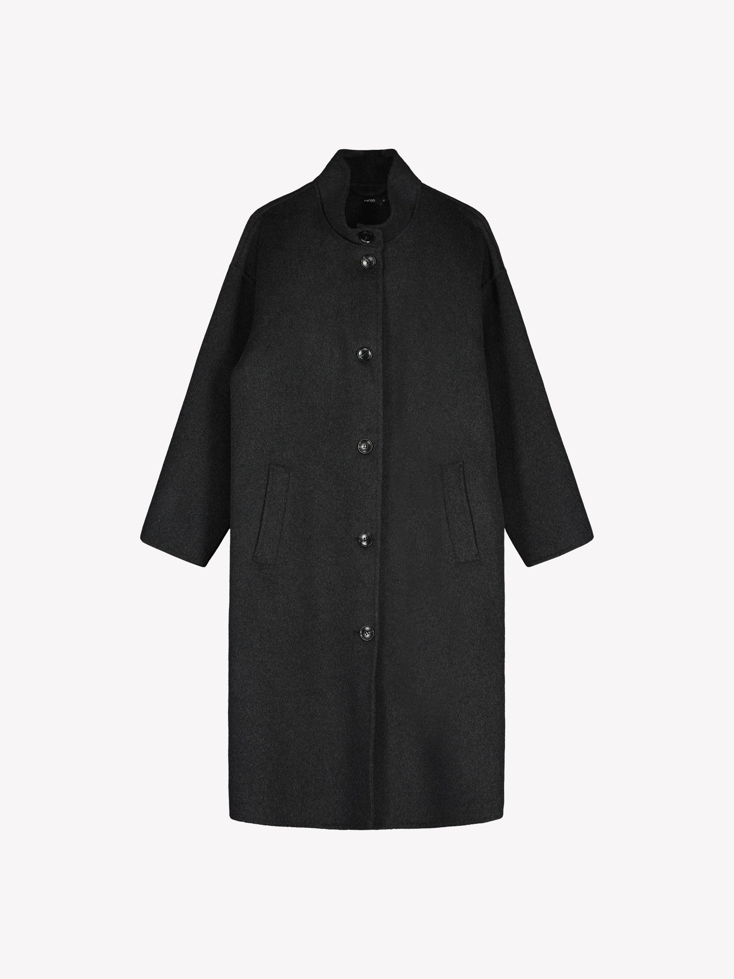 Nanso women's long dark grey Elle wool coat