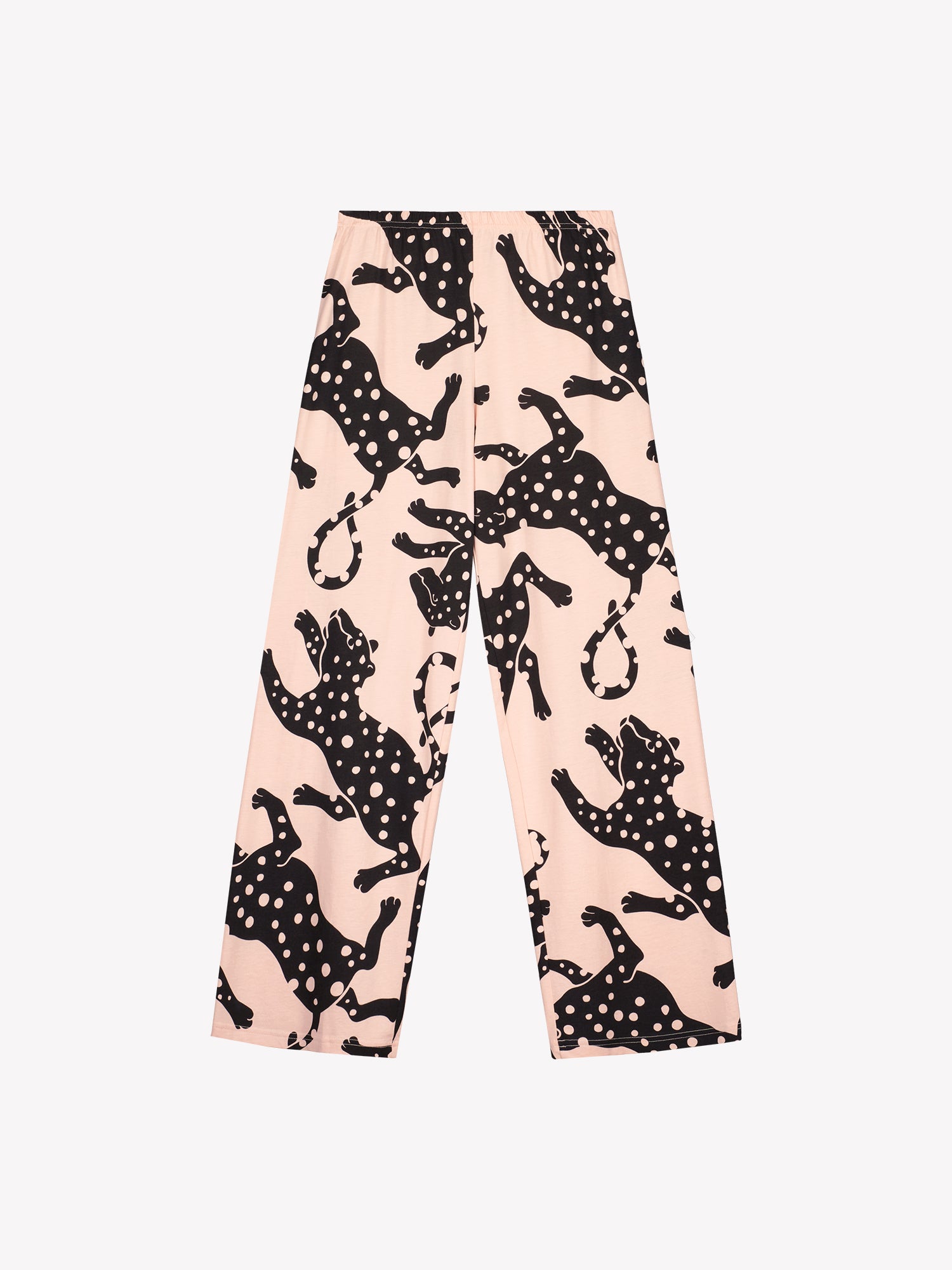 Nanso women’s Leonora pajama trousers shown as product image from the front. Cropped, straight-leg style in patterned cotton-modal.