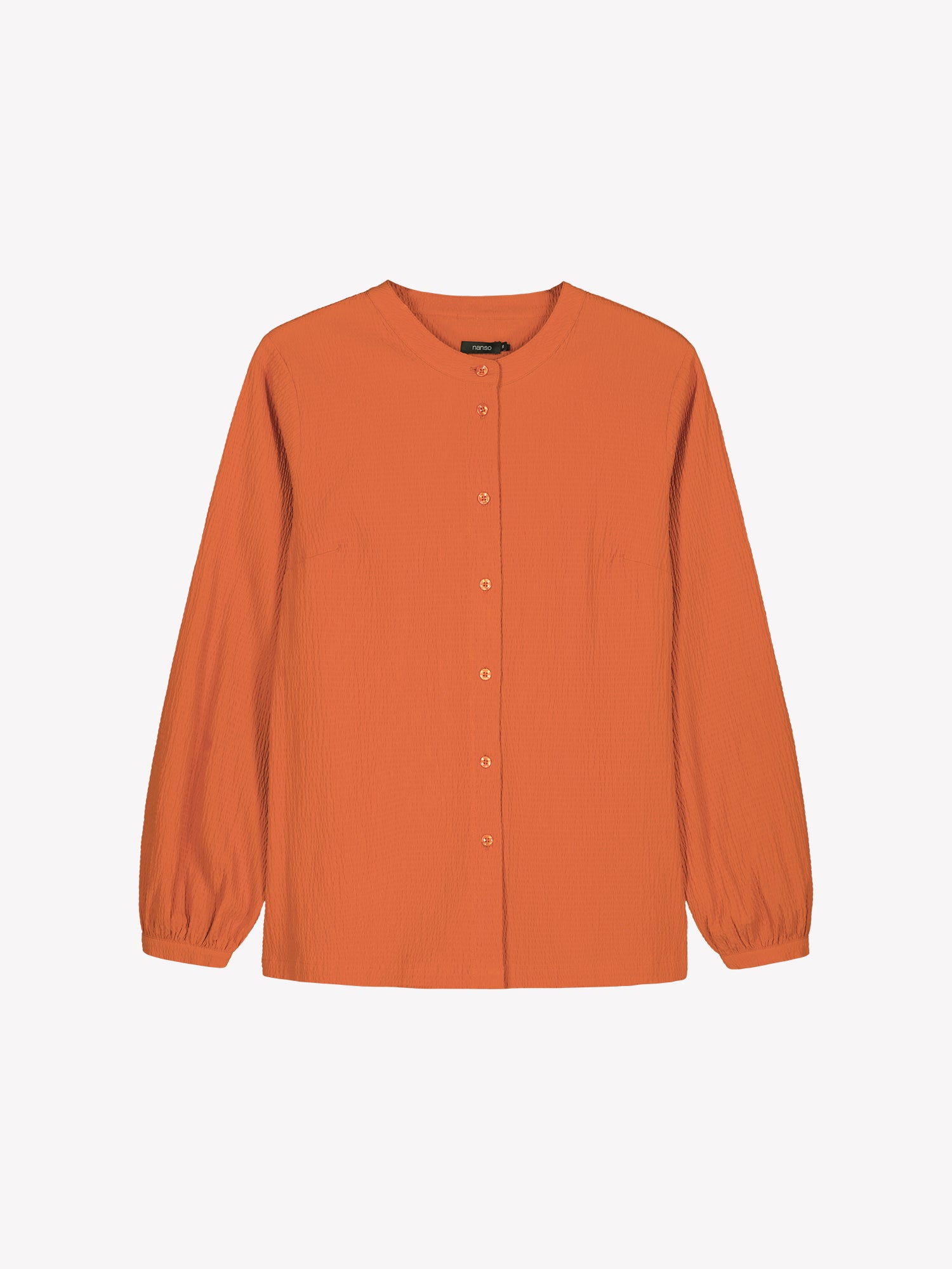 Nanso women's Bianca button-up shirt in orange