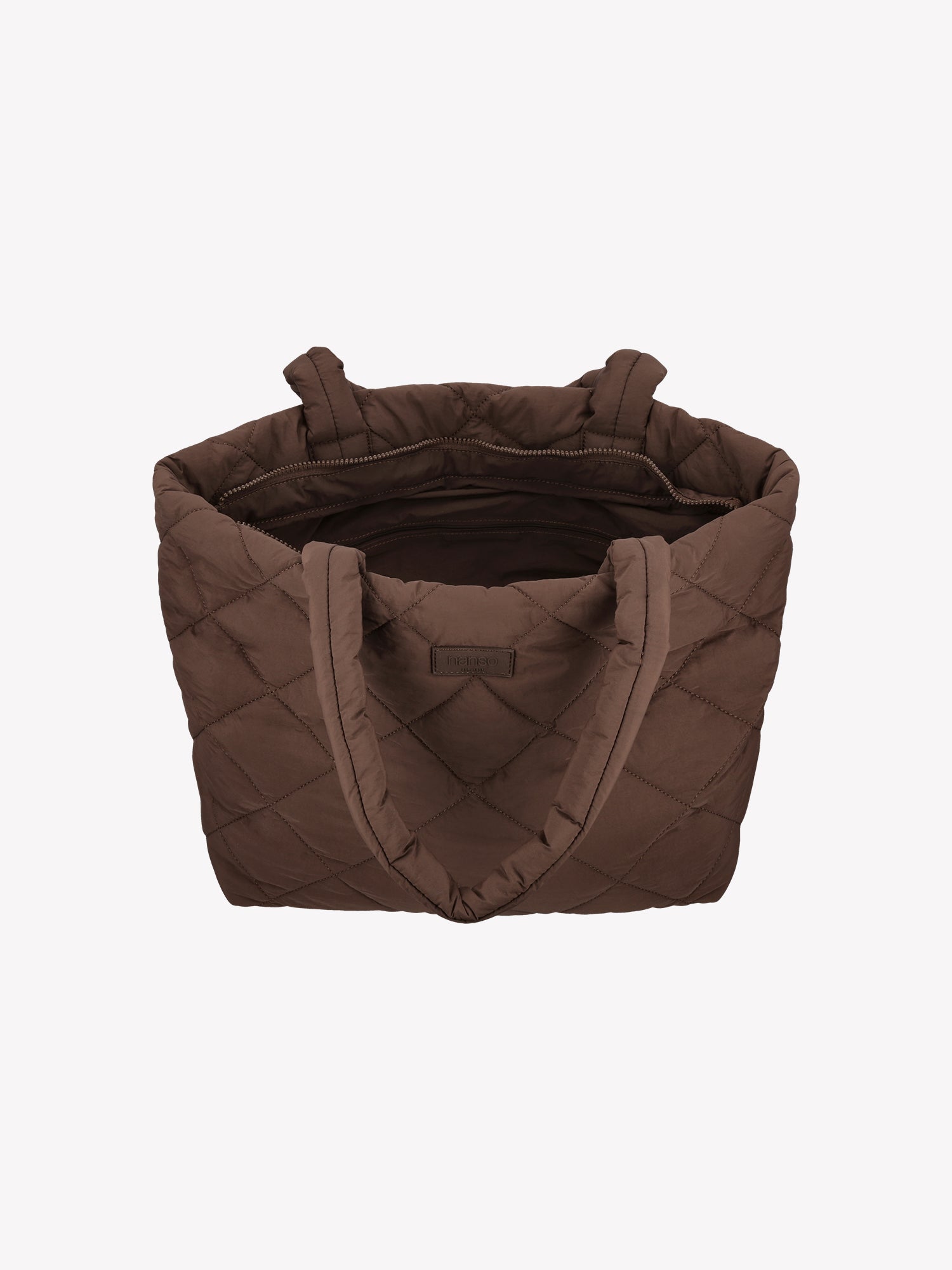 Nanso's trendy dark brown Maxi Vanu tote bag open