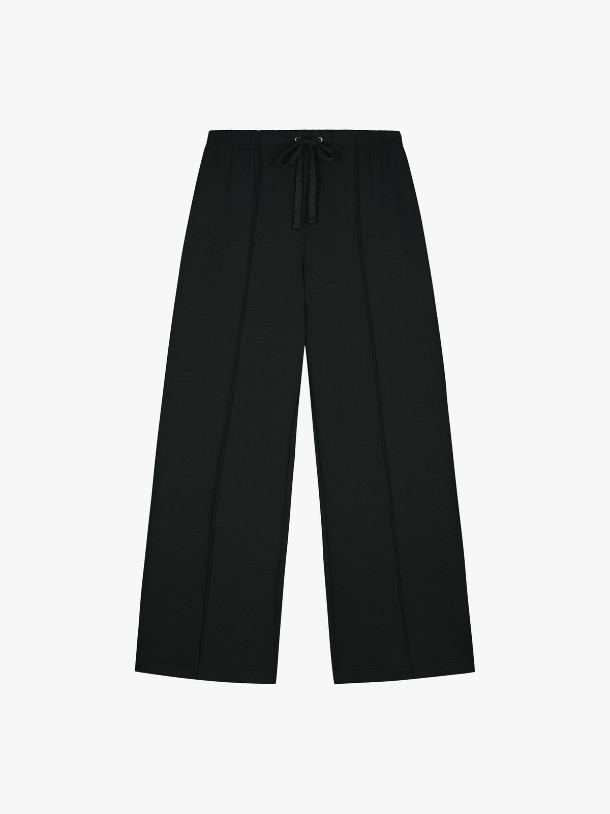 Nanso women's elegant black Aurelia lounge pants with wide legs combine comfort with a polished look.