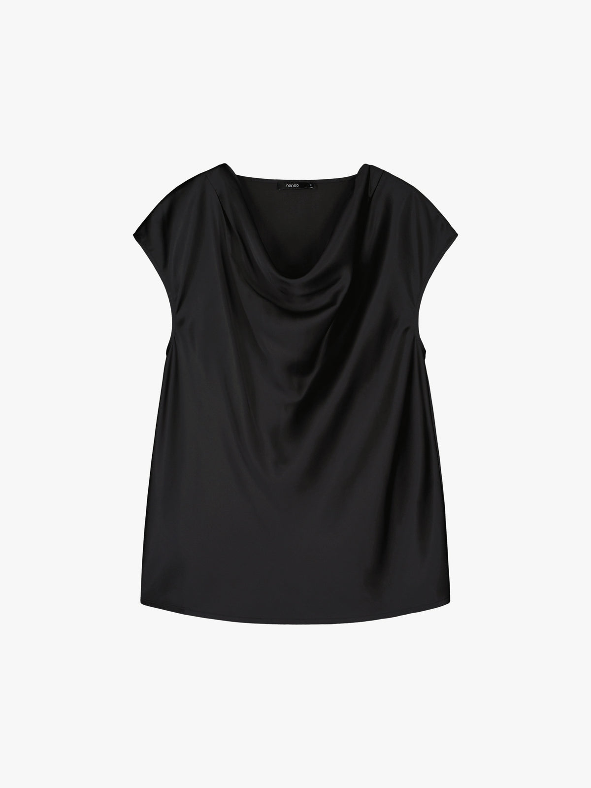 Nanso women's elegant Silva satin blouse in a classic black shade in a product picture