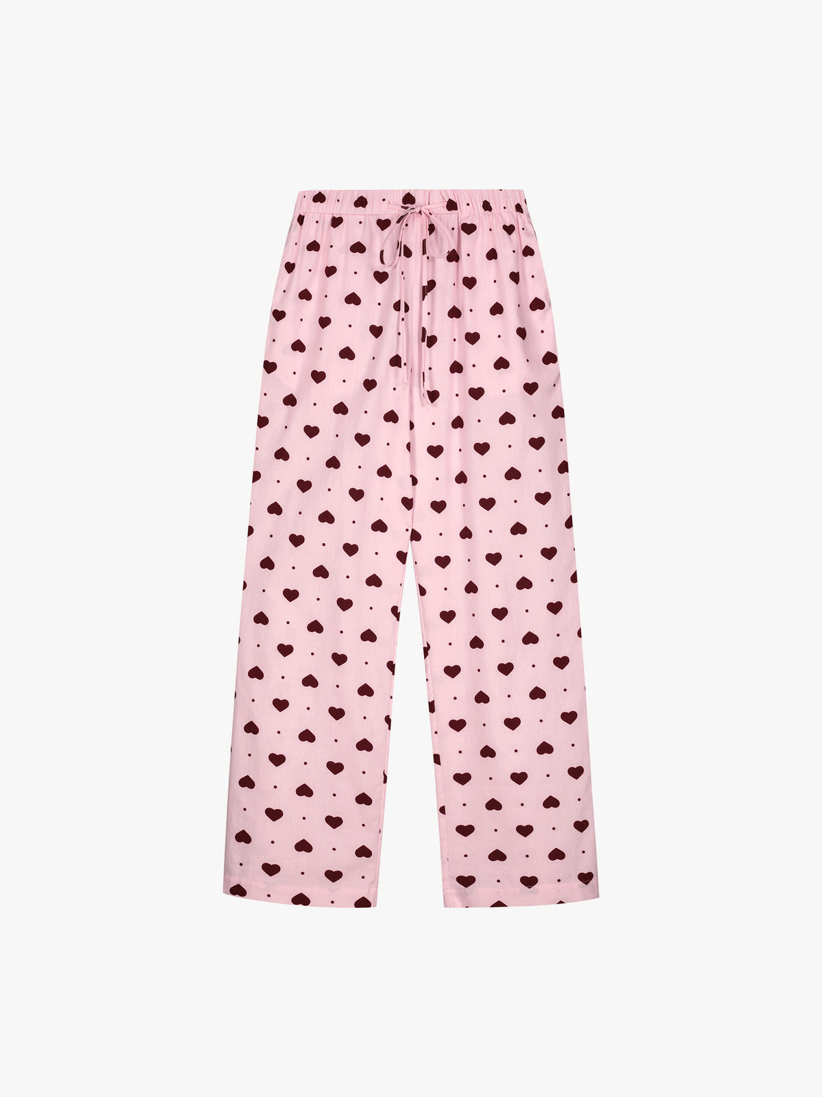 Women's ONNELLINEN flannel pyjama pants and shirt bring comfort and joy to relaxed days at home. Featuring a charming heart print and a loose, comfortable fit, these pyjama trousers are perfect for peaceful mornings, unwinding after a long day, and restful nights.