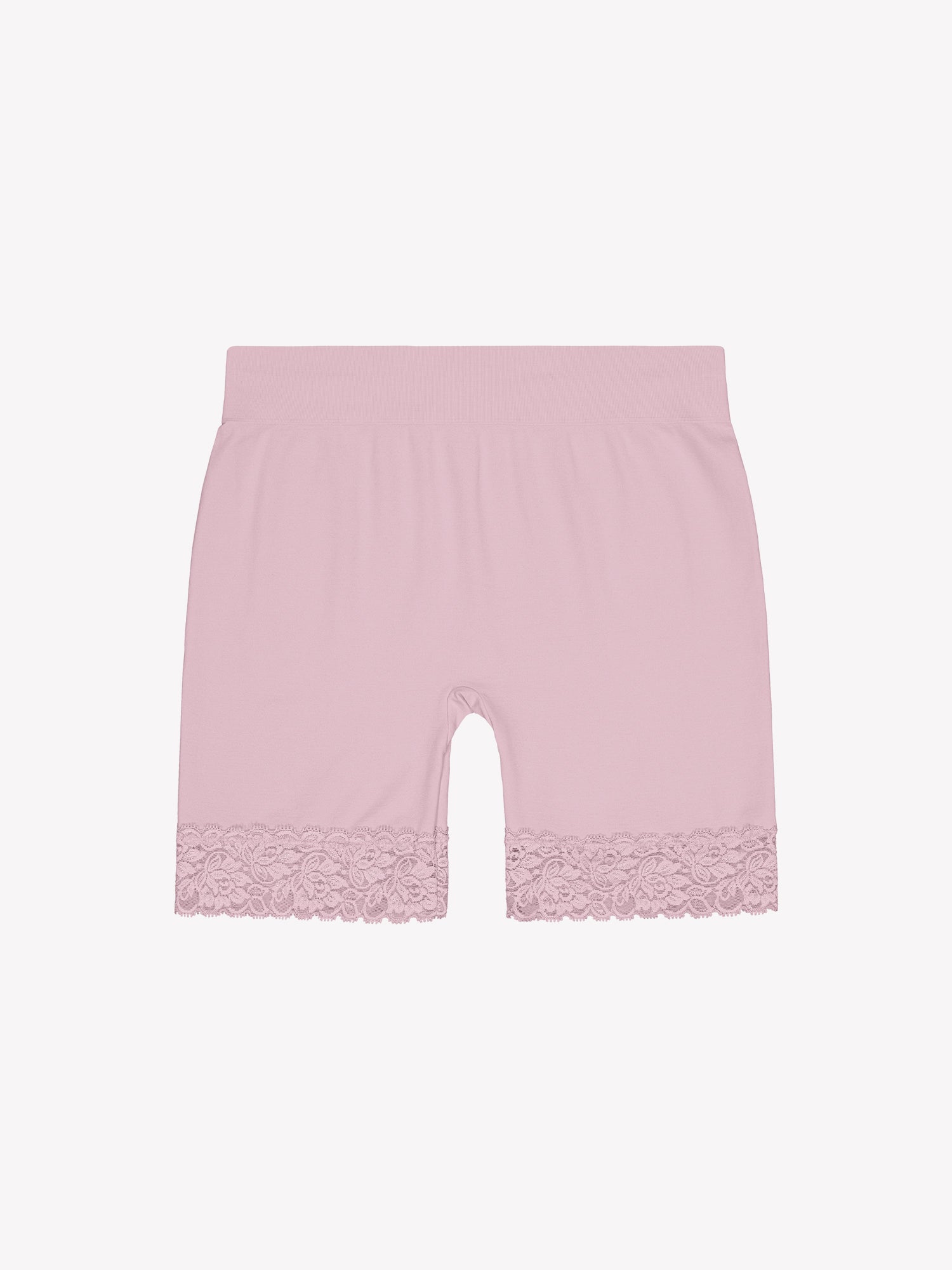 Seamless Short Leggings in Lilac with beautiful lace details. The delicate lace detailing adds a touch of elegance.